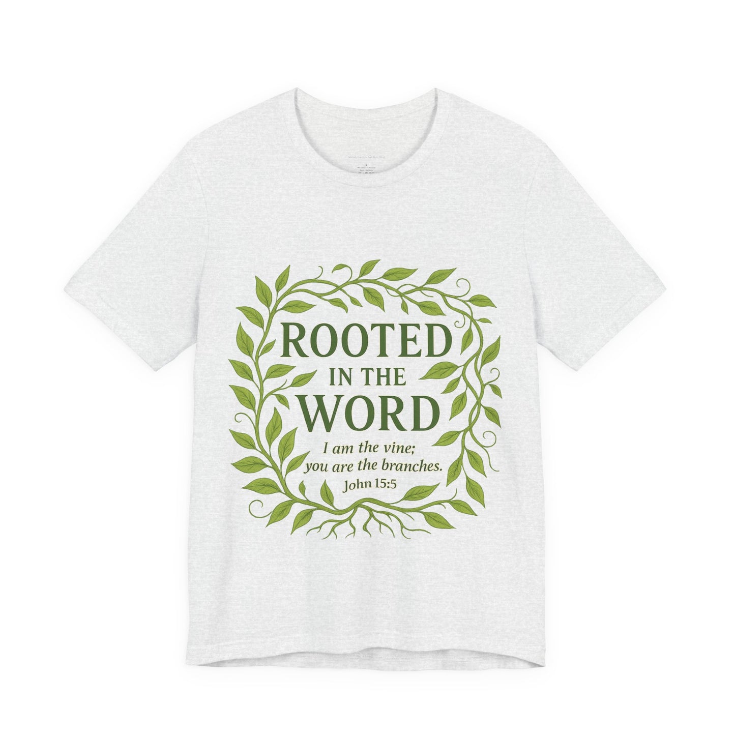 Rooted in the Word Unisex Jersey Tee, Inspirational T-shirt, Christian Gift, Bible Verse Apparel, Faith-Based Clothing, Casual Everyday Wear