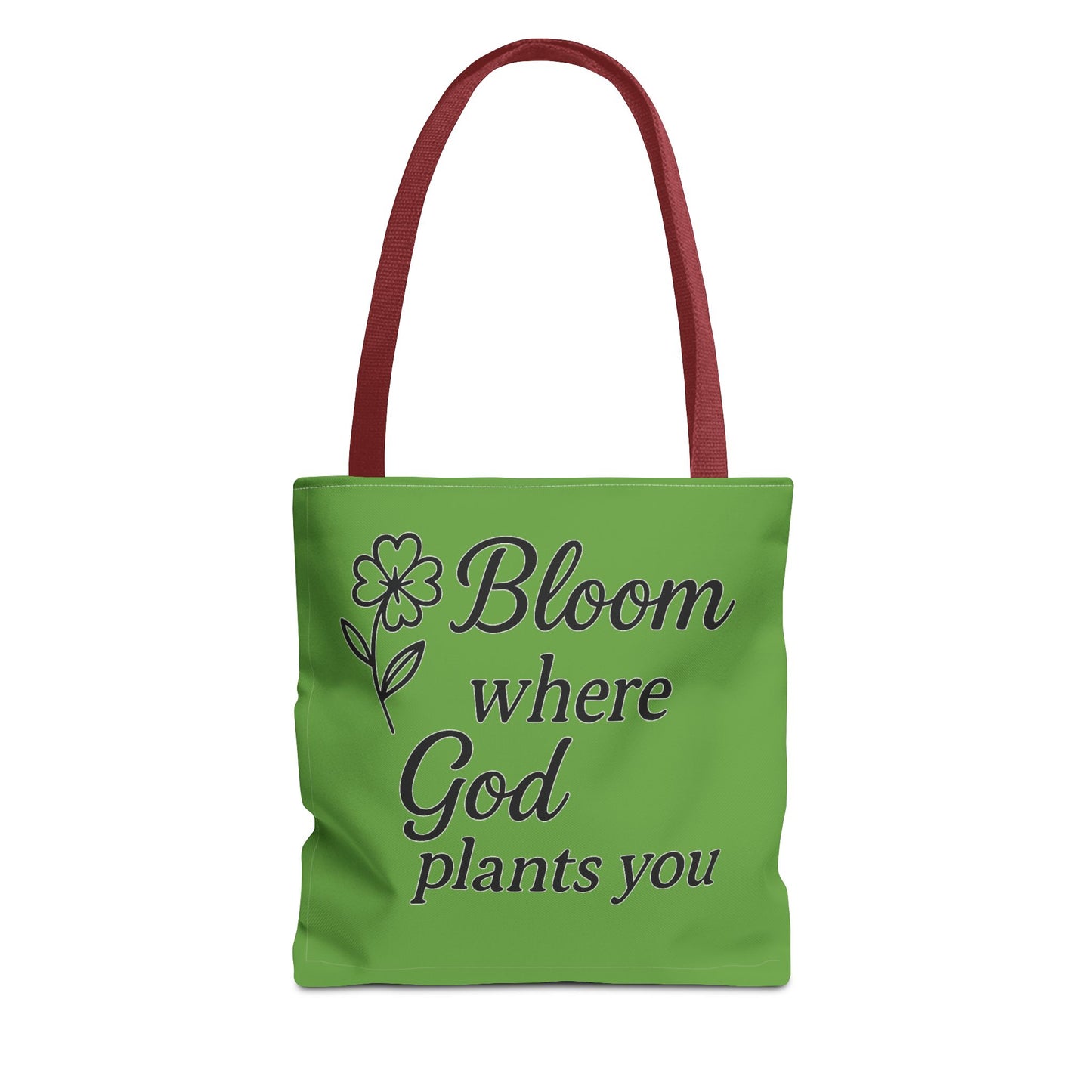Spiritual Inspirational Tote Bag | Bloom Where God Plants You | Gift for Faith Lovers, Eco-Friendly Bag, Everyday Use, Church, Gardening
