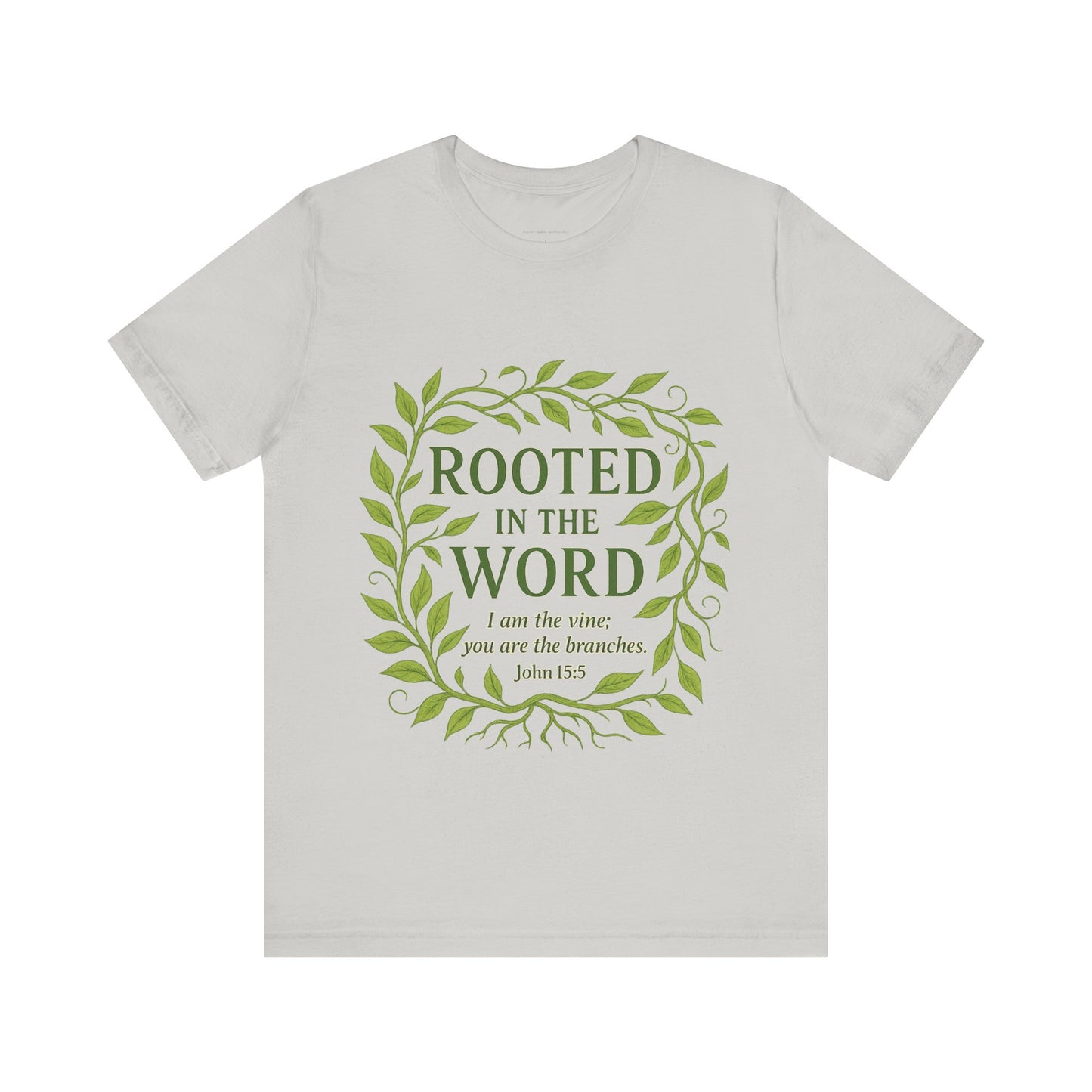 Rooted in the Word Unisex Jersey Tee, Inspirational T-shirt, Christian Gift, Bible Verse Apparel, Faith-Based Clothing, Casual Everyday Wear
