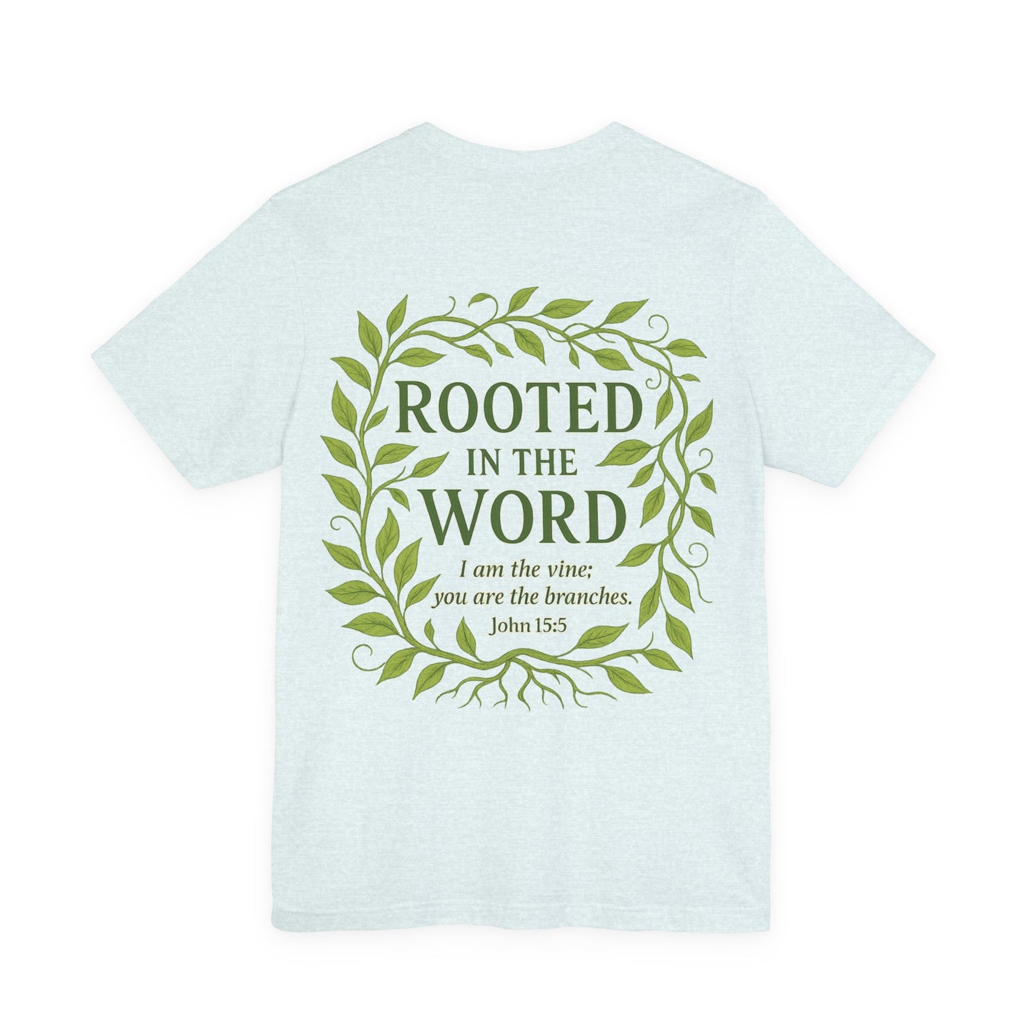 Rooted in the Word Unisex Jersey Tee, Inspirational T-shirt, Christian Gift, Bible Verse Apparel, Faith-Based Clothing, Casual Everyday Wear