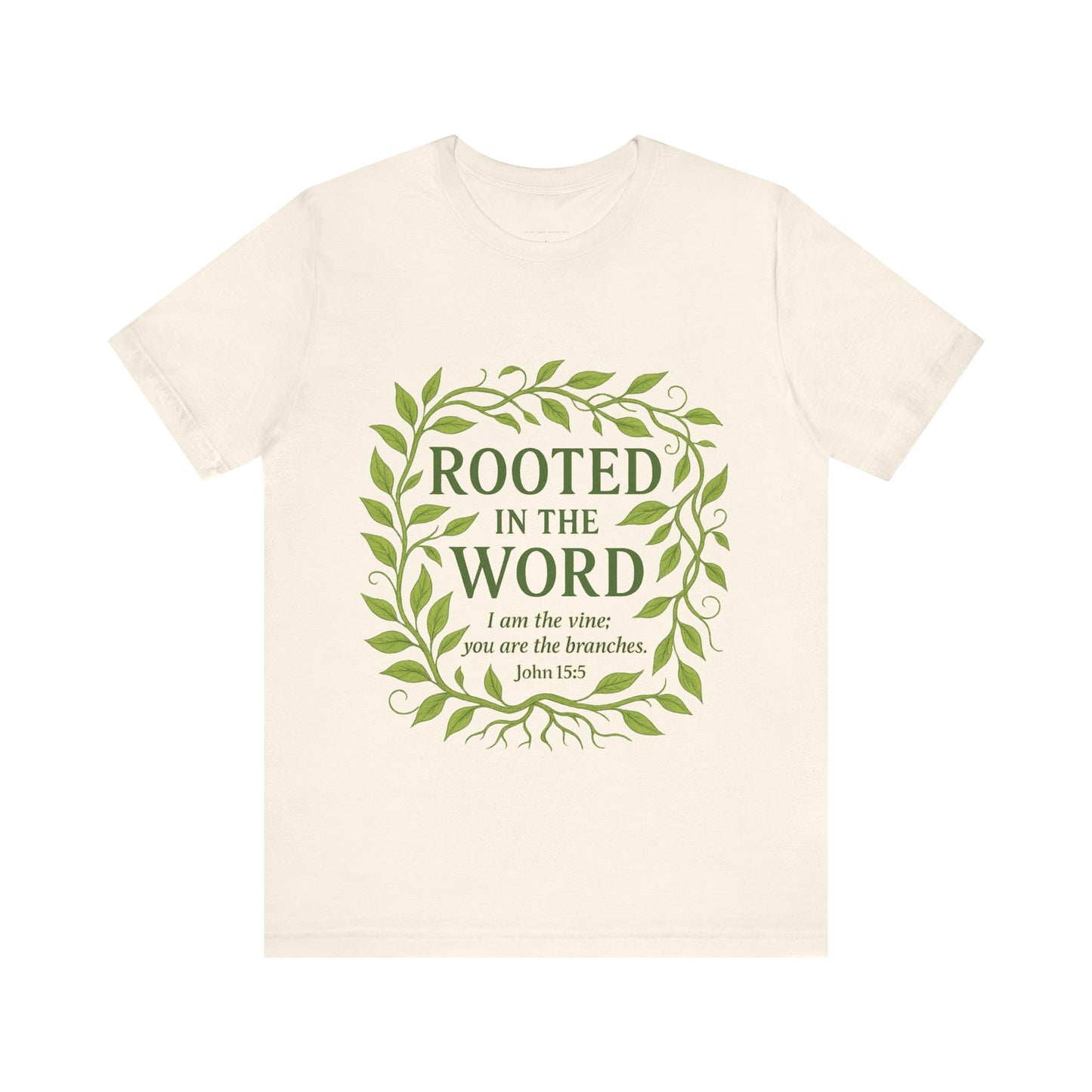 Rooted in the Word Unisex Jersey Tee, Inspirational T-shirt, Christian Gift, Bible Verse Apparel, Faith-Based Clothing, Casual Everyday Wear