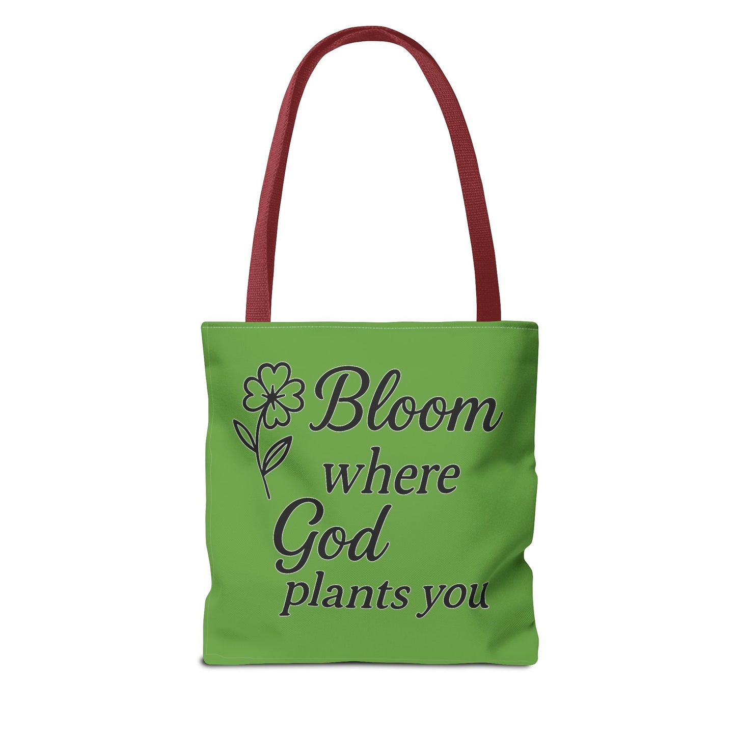 Spiritual Inspirational Tote Bag | Bloom Where God Plants You | Gift for Faith Lovers, Eco-Friendly Bag, Everyday Use, Church, Gardening