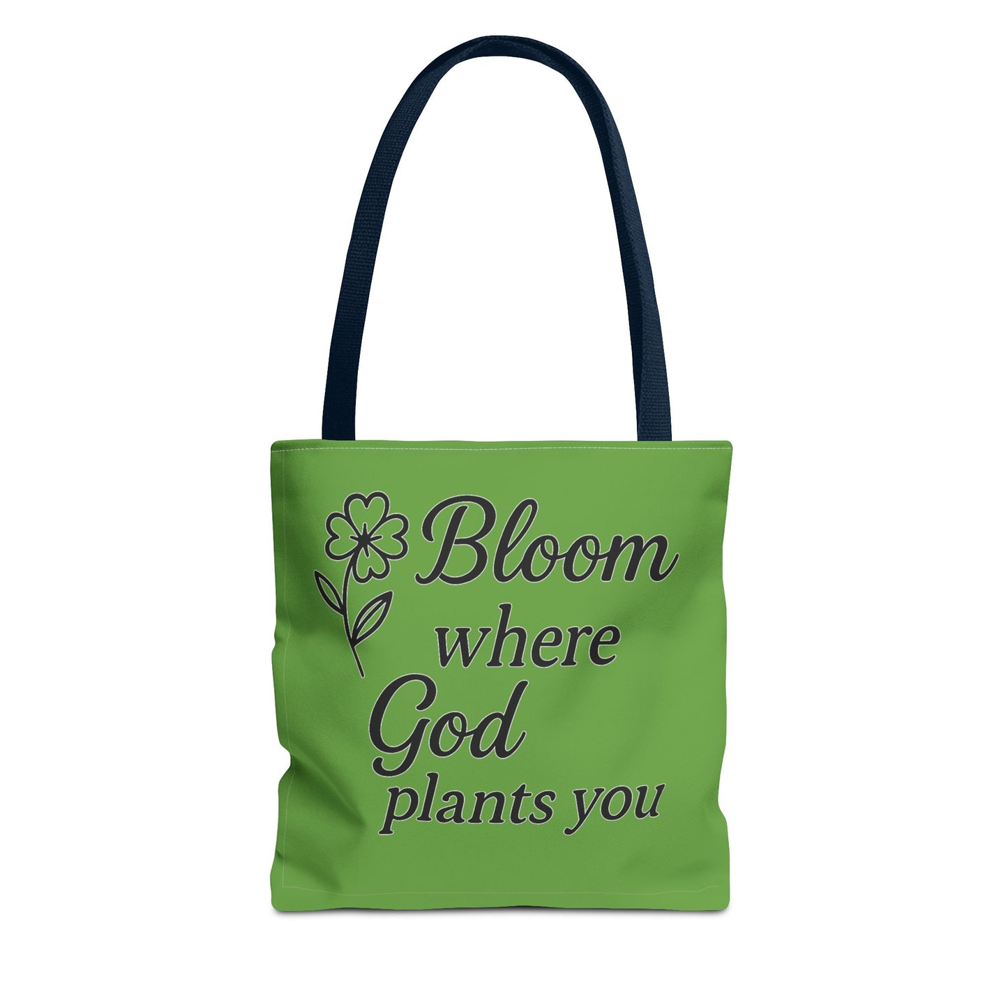 Spiritual Inspirational Tote Bag | Bloom Where God Plants You | Gift for Faith Lovers, Eco-Friendly Bag, Everyday Use, Church, Gardening