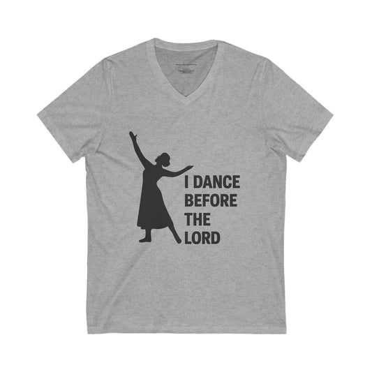 Unisex Dance V-Neck Tee | Celebrate Faith, Inspirational Shirt, Church Event Apparel, Christian Gift, Everyday Comfort Wear