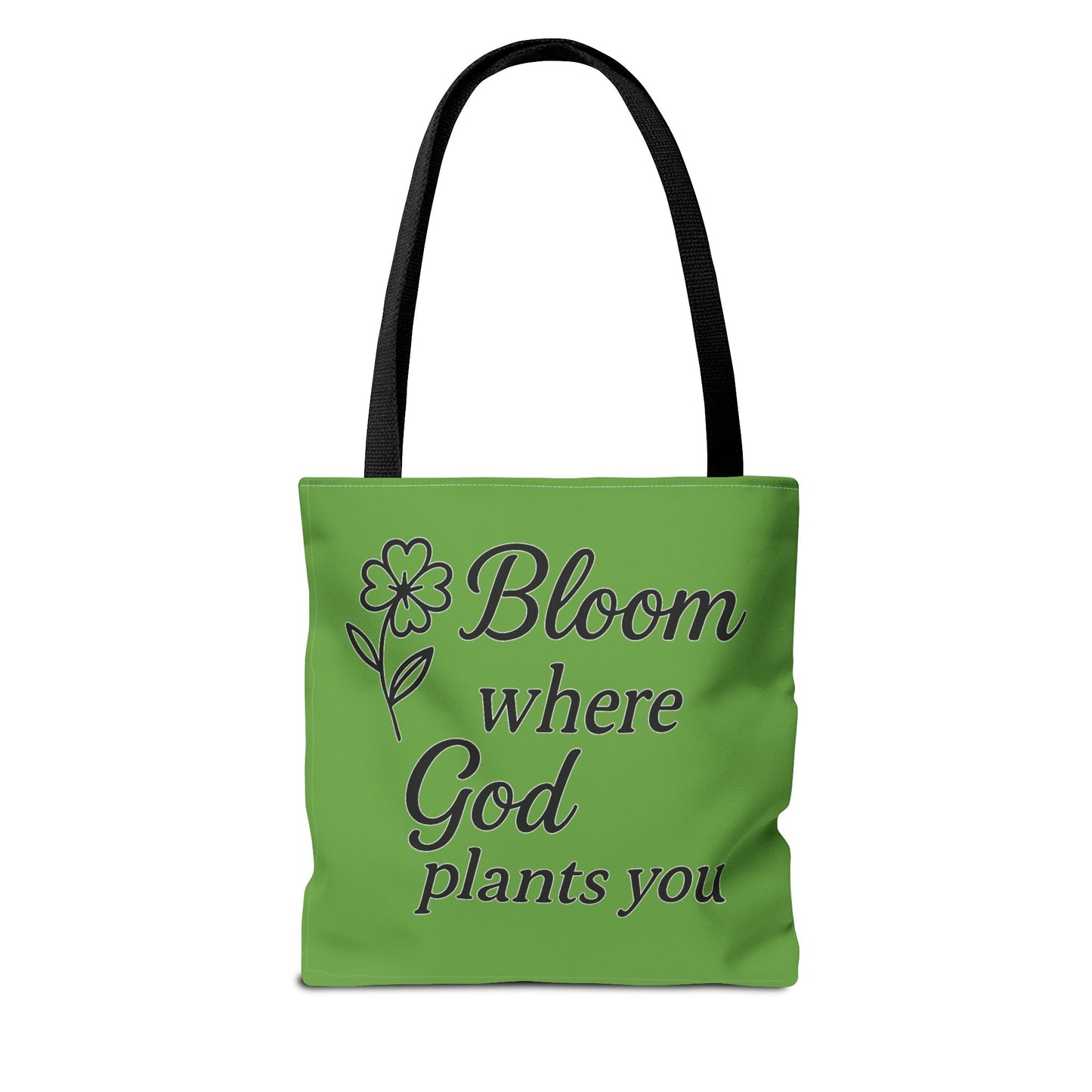 Spiritual Inspirational Tote Bag | Bloom Where God Plants You | Gift for Faith Lovers, Eco-Friendly Bag, Everyday Use, Church, Gardening