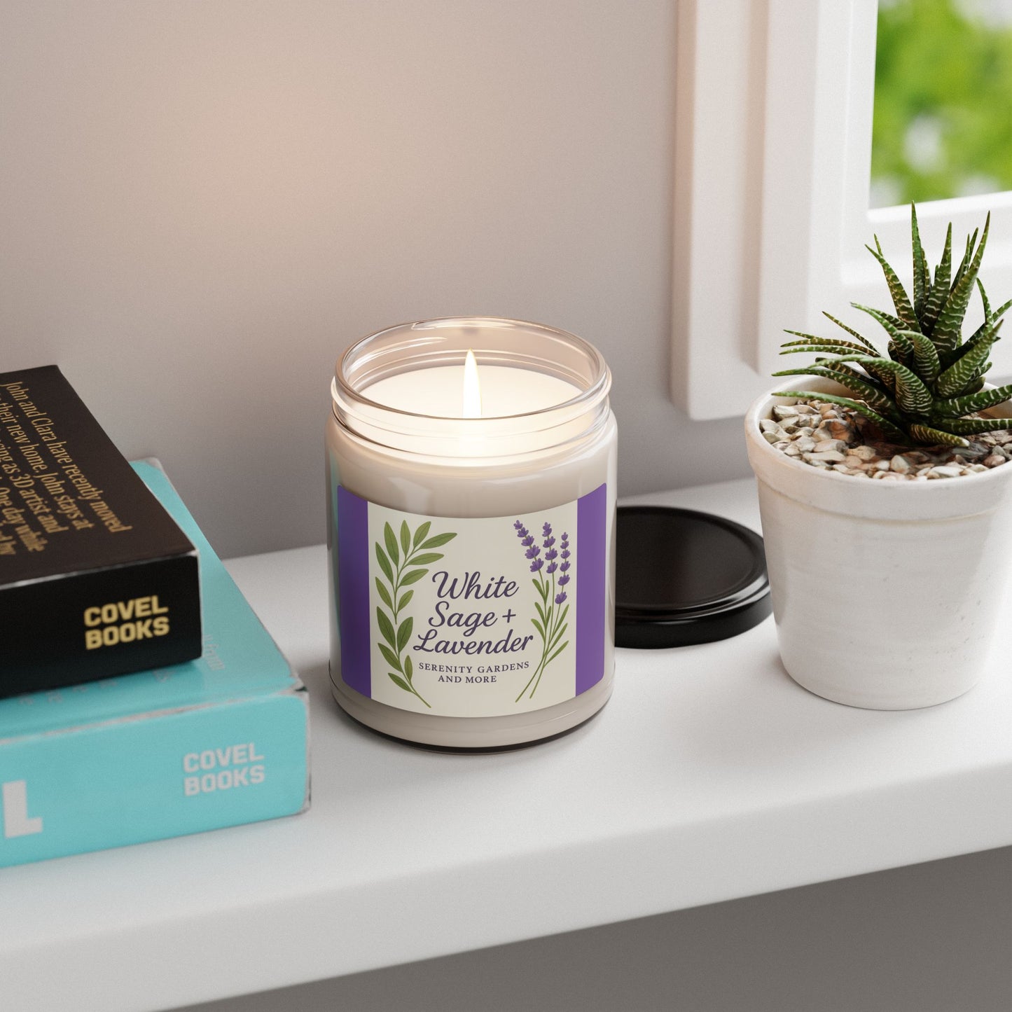 Relaxing White Sage + Lavender Soy Candle, Aromatherapy Gift, Home Decor, Eco-Friendly Candle, Calming Fragrance
