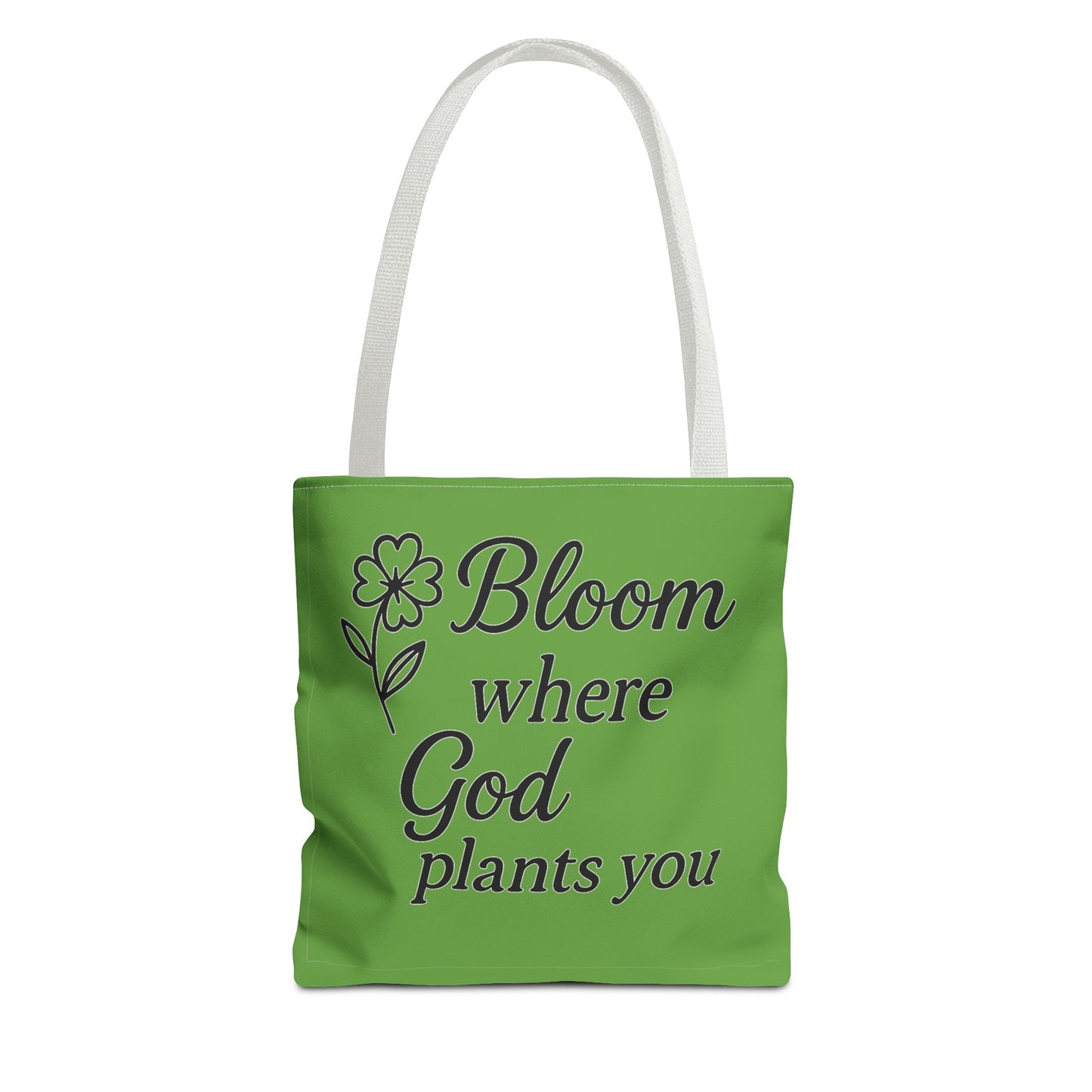 Spiritual Inspirational Tote Bag | Bloom Where God Plants You | Gift for Faith Lovers, Eco-Friendly Bag, Everyday Use, Church, Gardening