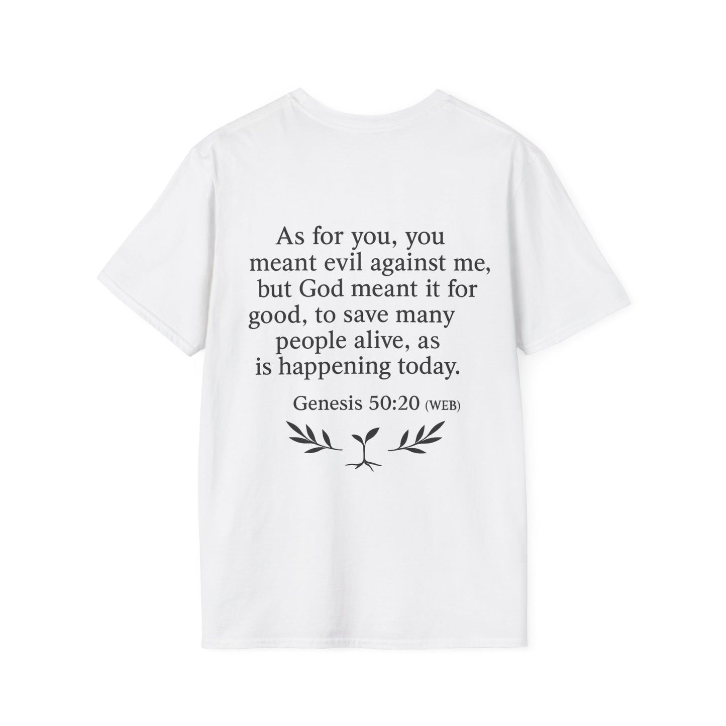 Inspirational Quote T-Shirt - Growth Mindset Tee, Motivational Shirt, Unisex Gift, Faith-Based Clothing, Genesis 50:20, Positive Vibes