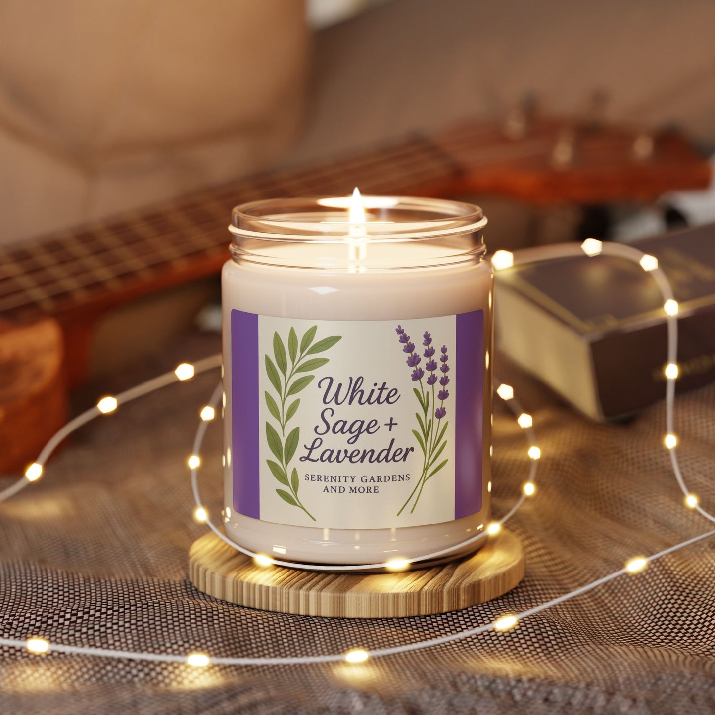 Relaxing White Sage + Lavender Soy Candle, Aromatherapy Gift, Home Decor, Eco-Friendly Candle, Calming Fragrance