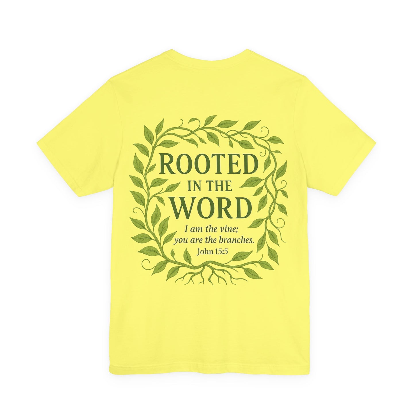 Rooted in the Word Unisex Jersey Tee, Inspirational T-shirt, Christian Gift, Bible Verse Apparel, Faith-Based Clothing, Casual Everyday Wear