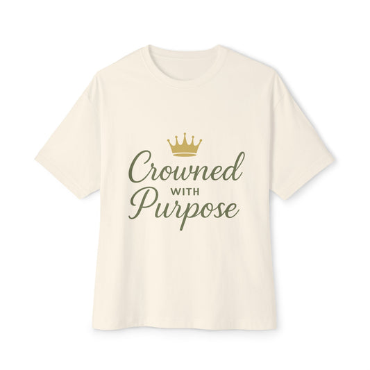 Crowned with Purpose Unisex Oversized Boxy Tee, Comfortable Everyday Wear, Inspirational Gift, Casual Layering Top, Relaxed Fit T-Shirt
