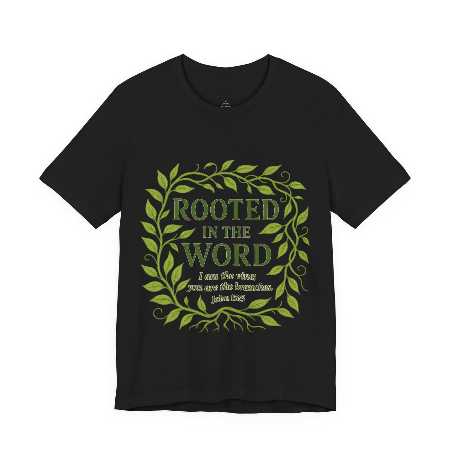 Rooted in the Word Unisex Jersey Tee, Inspirational T-shirt, Christian Gift, Bible Verse Apparel, Faith-Based Clothing, Casual Everyday Wear