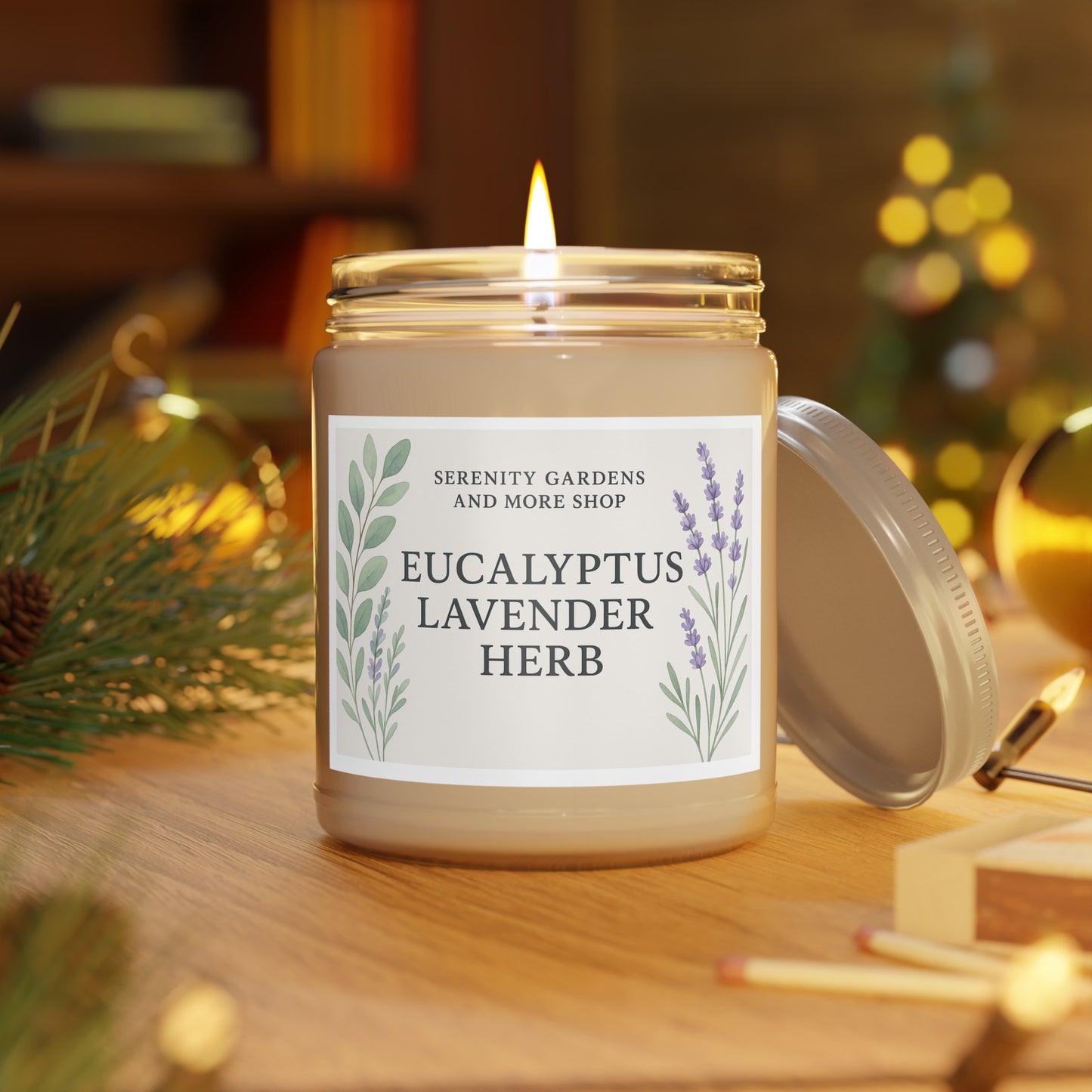 Scented Eucalyptus Lavender Candle, Aromatherapy Candles, Relaxation Gifts, Home Decor, Eco-friendly Soy Candle