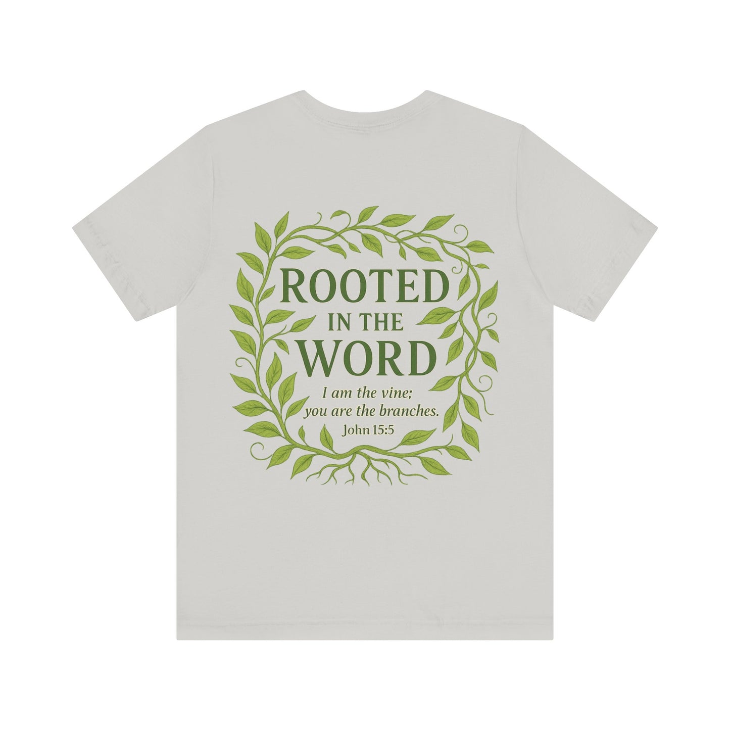 Rooted in the Word Unisex Jersey Tee, Inspirational T-shirt, Christian Gift, Bible Verse Apparel, Faith-Based Clothing, Casual Everyday Wear