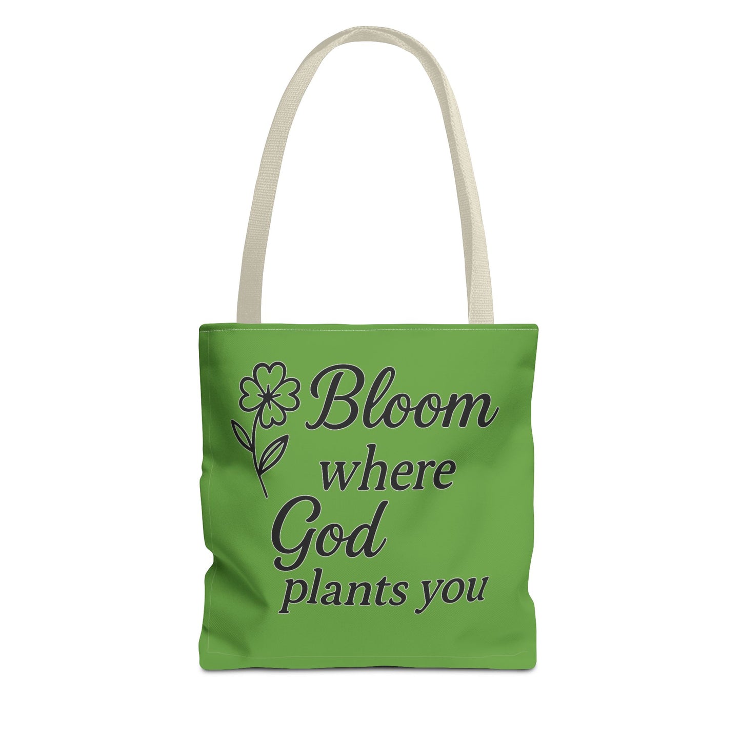 Spiritual Inspirational Tote Bag | Bloom Where God Plants You | Gift for Faith Lovers, Eco-Friendly Bag, Everyday Use, Church, Gardening