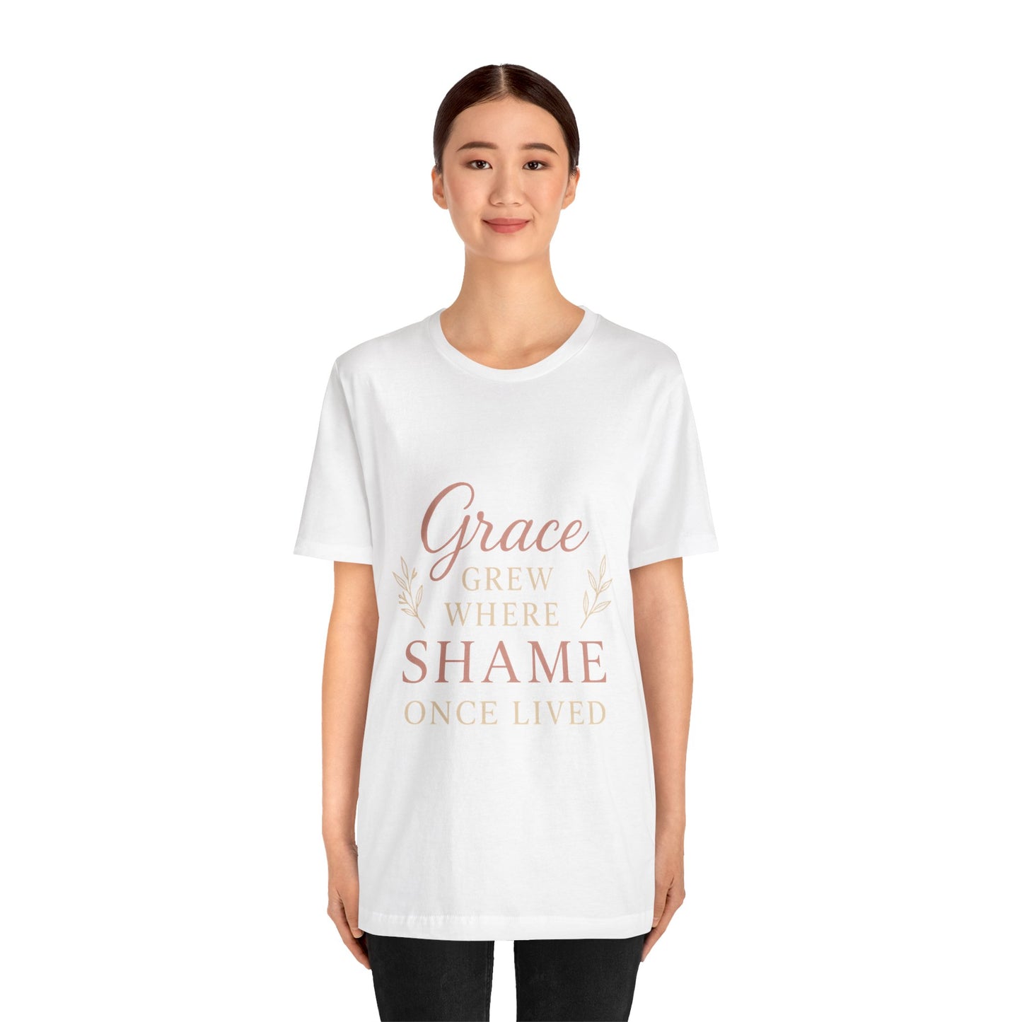 Inspirational Short Sleeve Tee, Grace T-Shirt, Motivational Apparel, Faith-Based Gift, Casual Wear, Uplifting Clothing