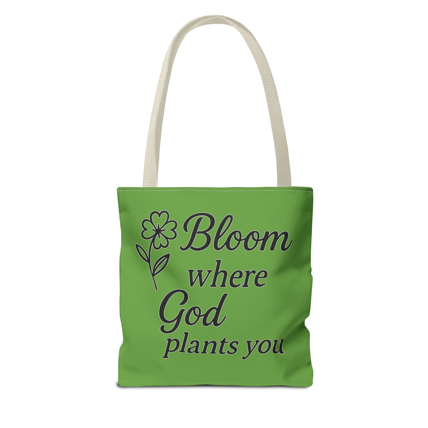 Spiritual Inspirational Tote Bag | Bloom Where God Plants You | Gift for Faith Lovers, Eco-Friendly Bag, Everyday Use, Church, Gardening