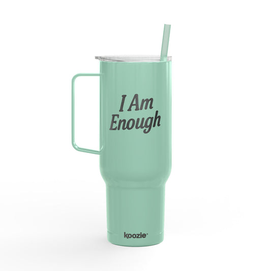 I Am Enough Insulated Tumbler | 40oz Travel Mug, Motivational Drinkware, Personalized Gift, Coffee Cup for Him/Her, Self-Care, Encouragement