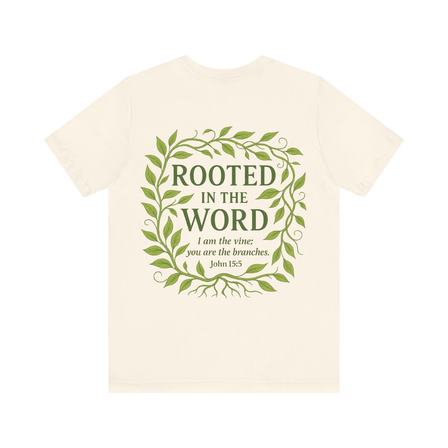 Rooted in the Word Unisex Jersey Tee, Inspirational T-shirt, Christian Gift, Bible Verse Apparel, Faith-Based Clothing, Casual Everyday Wear