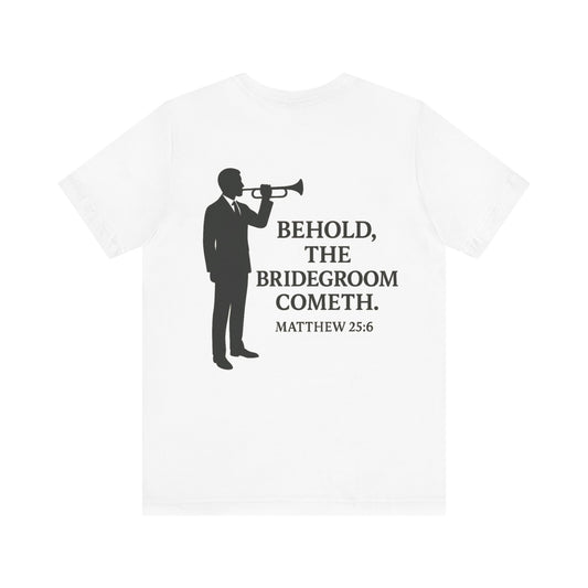 Bridegroom Announcement Tee, Unisex Christian T-Shirt, Wedding Gift, Scripture Tee, Church Apparel, Faith-Based Clothing