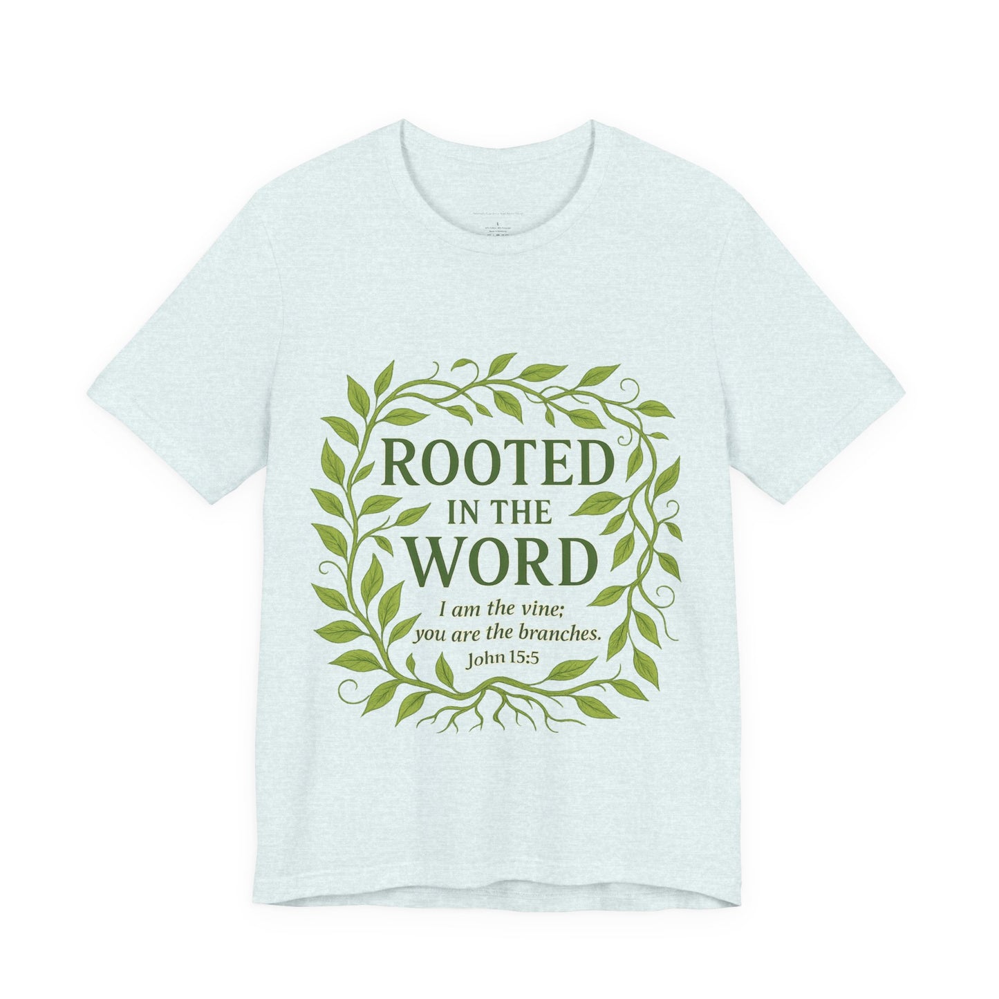 Rooted in the Word Unisex Jersey Tee, Inspirational T-shirt, Christian Gift, Bible Verse Apparel, Faith-Based Clothing, Casual Everyday Wear