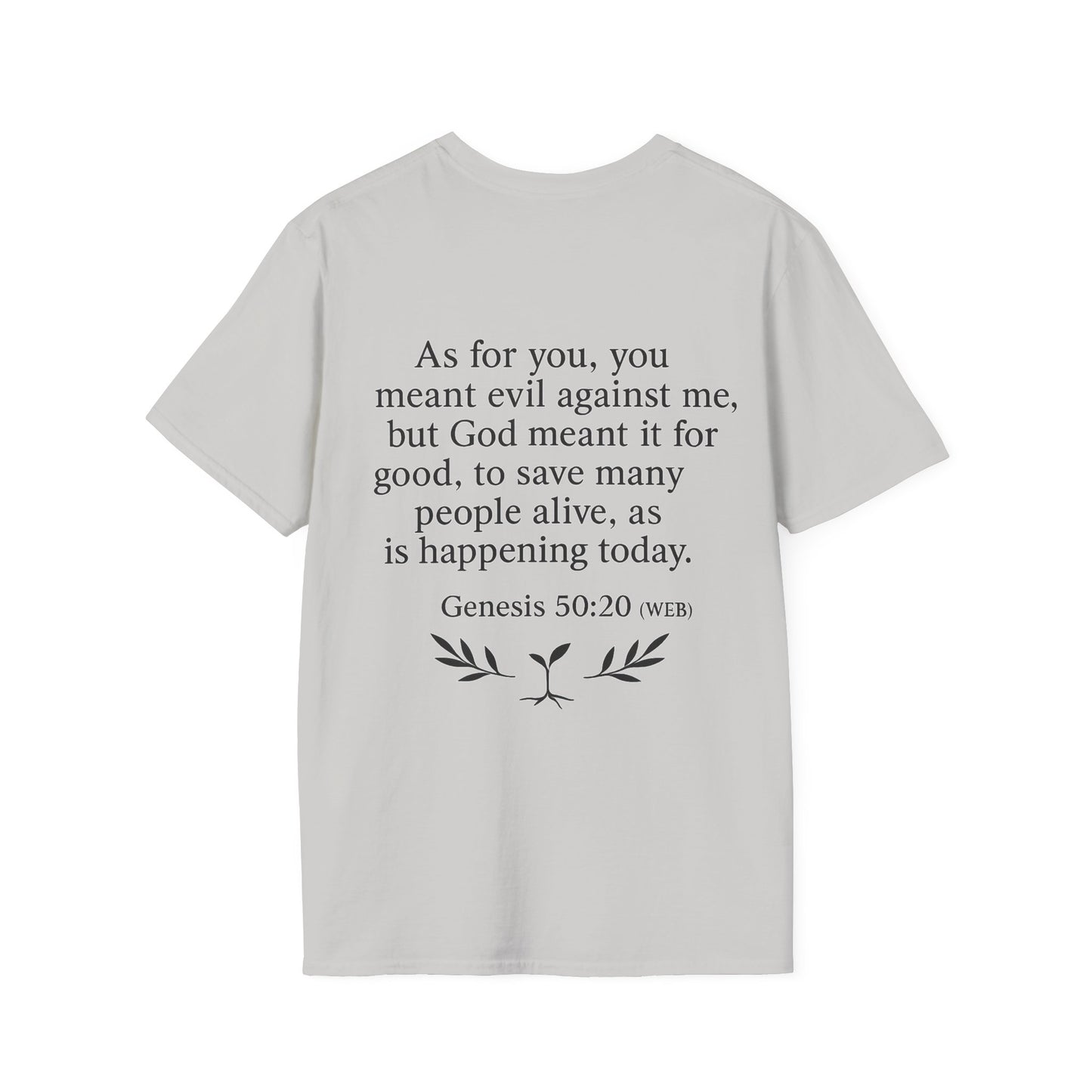 Inspirational Quote T-Shirt - Growth Mindset Tee, Motivational Shirt, Unisex Gift, Faith-Based Clothing, Genesis 50:20, Positive Vibes