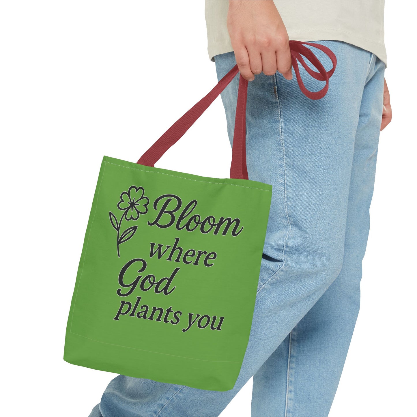 Spiritual Inspirational Tote Bag | Bloom Where God Plants You | Gift for Faith Lovers, Eco-Friendly Bag, Everyday Use, Church, Gardening