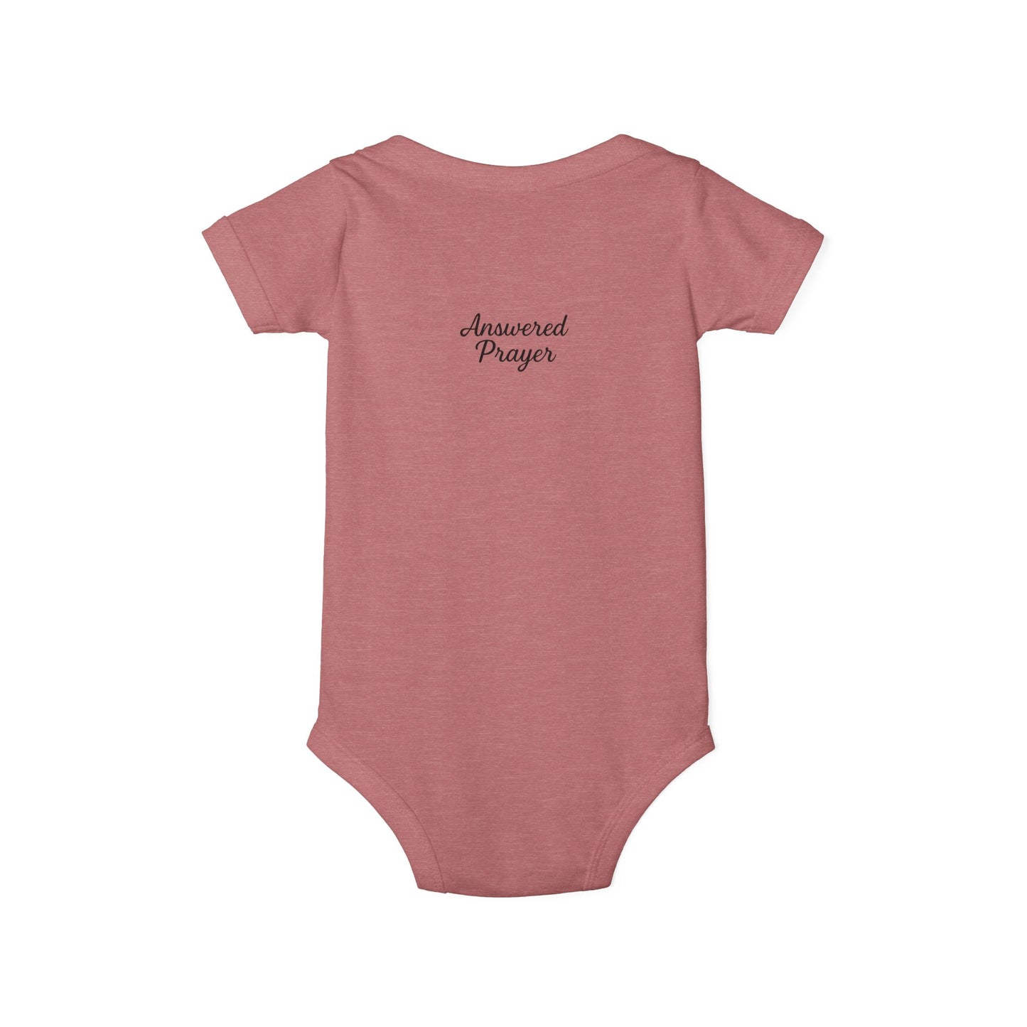 Answered Prayer Infant Jersey One Piece, Baby Bodysuit, Newborn Gift, Christian Baby Outfit, Baby Shower Gift, Toddler Clothing