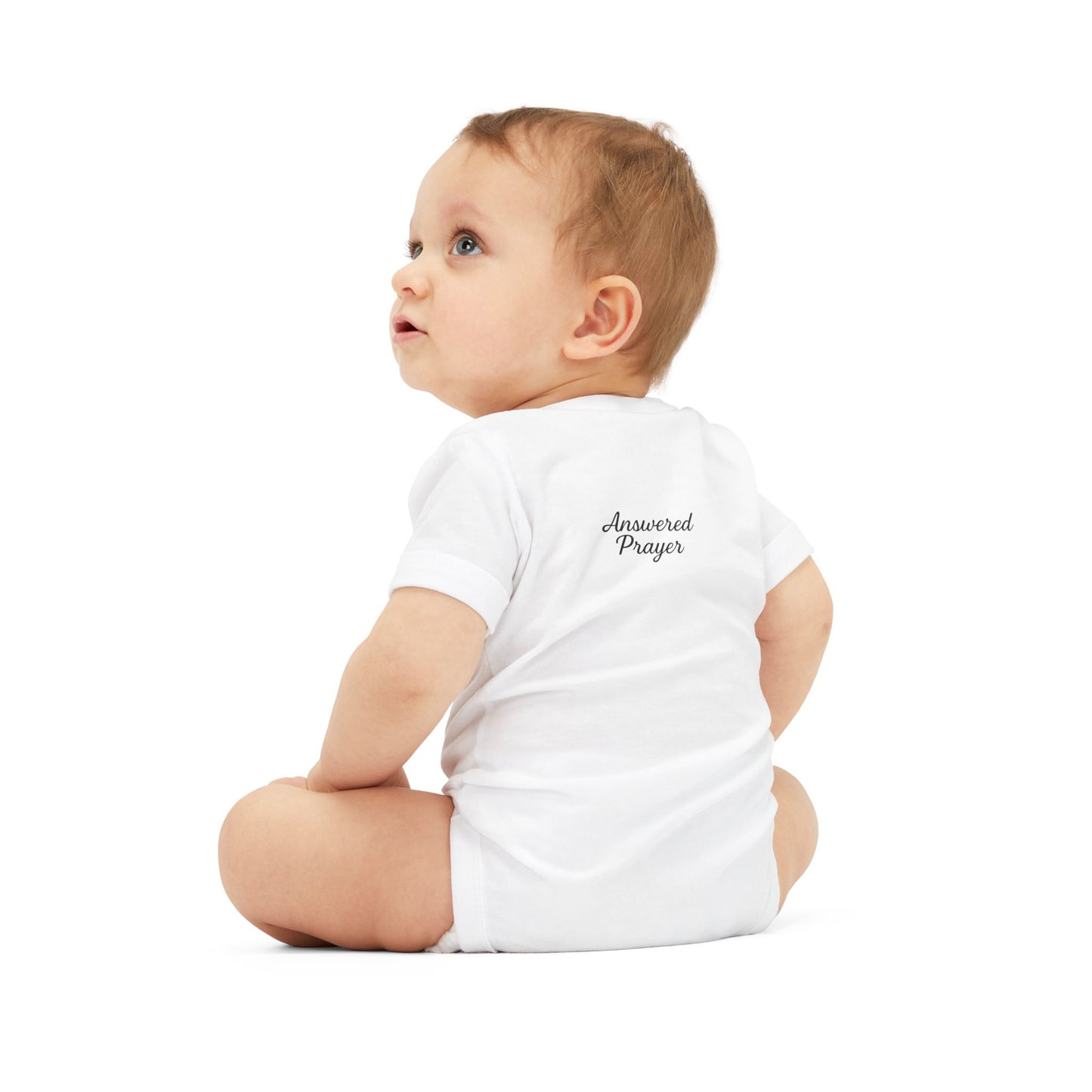 Answered Prayer Infant Jersey One Piece, Baby Bodysuit, Newborn Gift, Christian Baby Outfit, Baby Shower Gift, Toddler Clothing