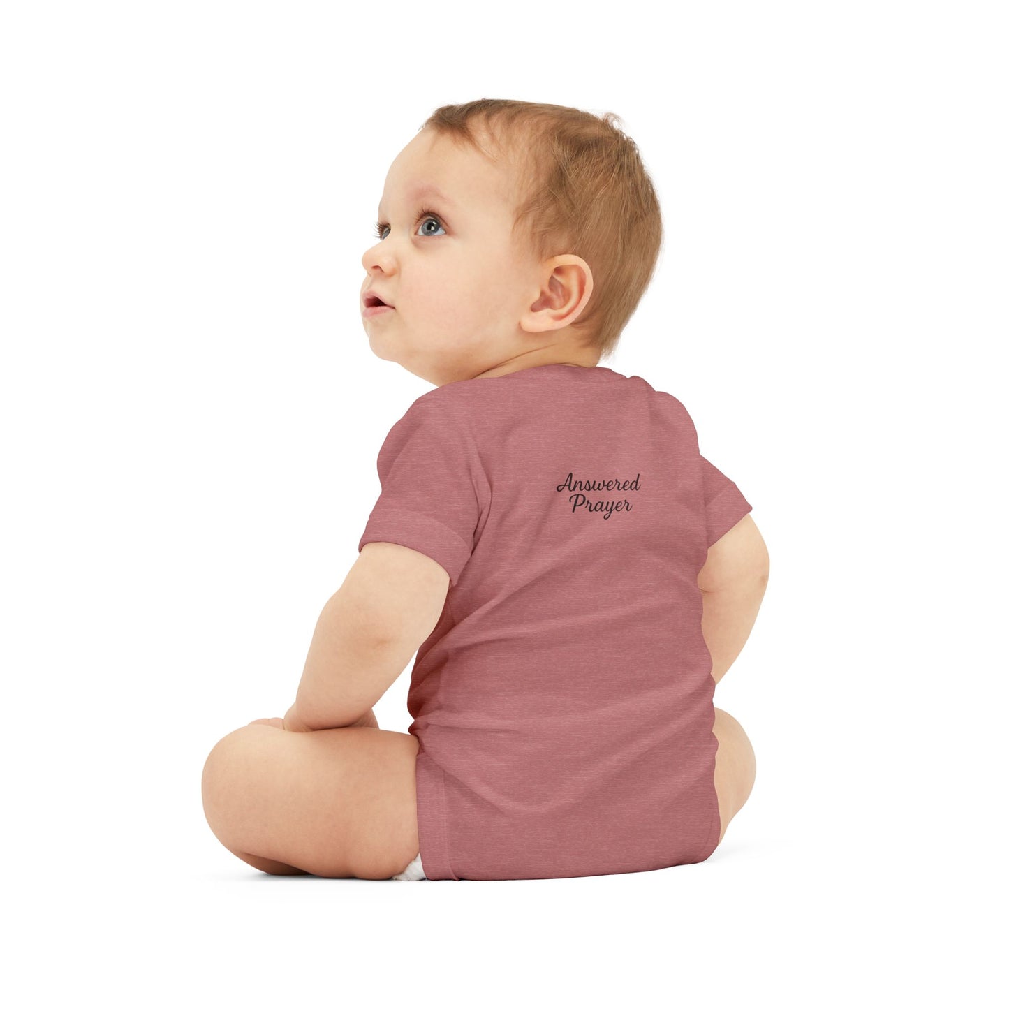 Answered Prayer Infant Jersey One Piece, Baby Bodysuit, Newborn Gift, Christian Baby Outfit, Baby Shower Gift, Toddler Clothing