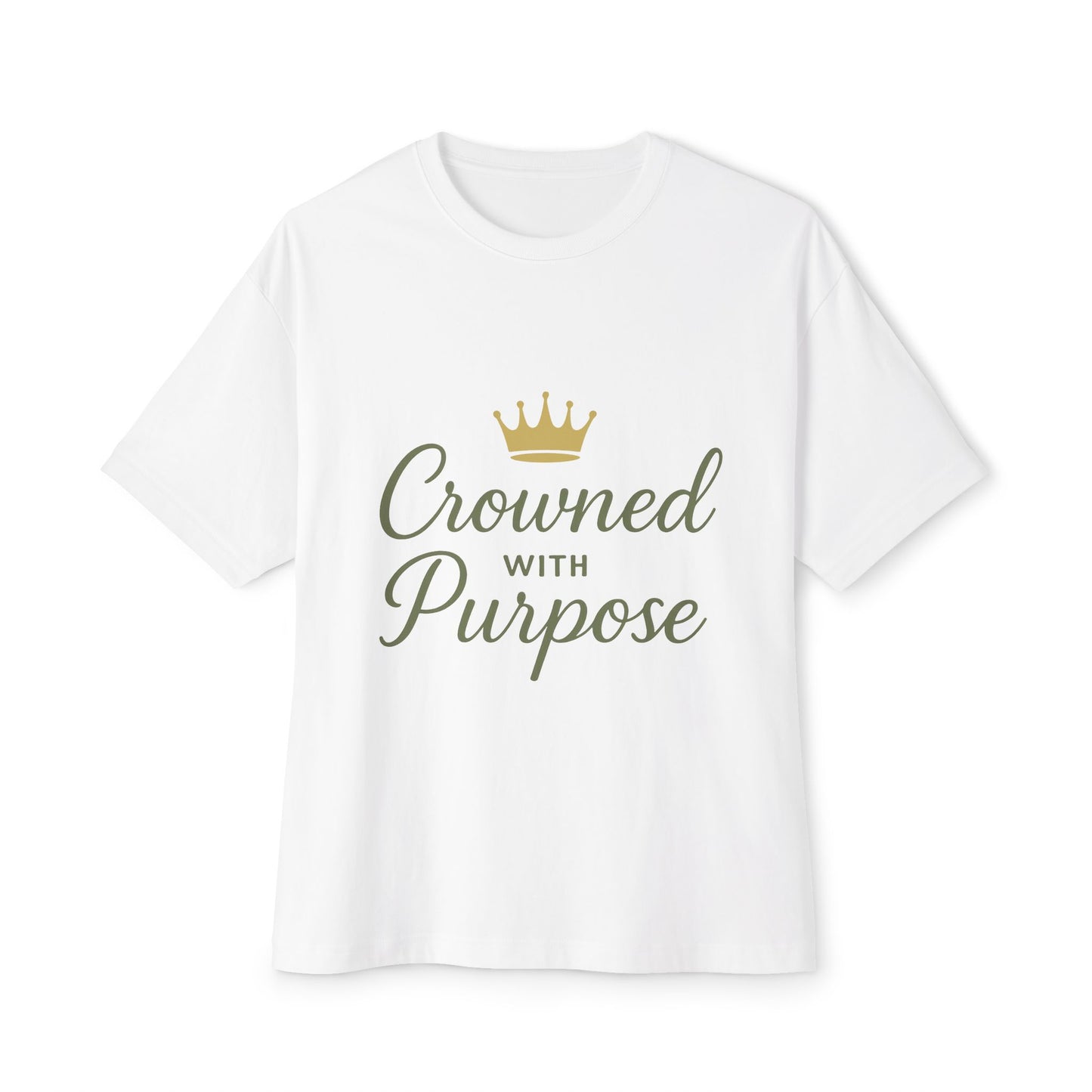 Crowned with Purpose Unisex Oversized Boxy Tee, Comfortable Everyday Wear, Inspirational Gift, Casual Layering Top, Relaxed Fit T-Shirt