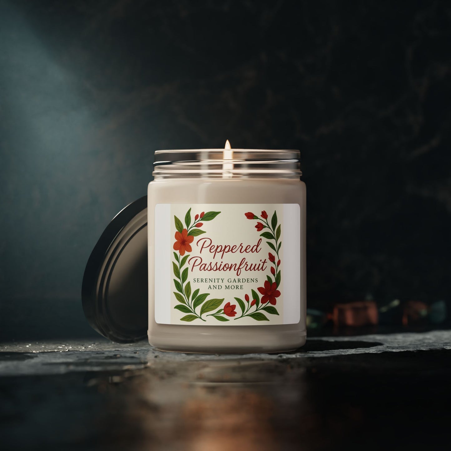 Peppered Passionfruit Scented Soy Candle, Aromatherapy Gift, Home Décor, Relaxation Candle, Eco-Friendly Candle, Birthday Gift, Self-Care