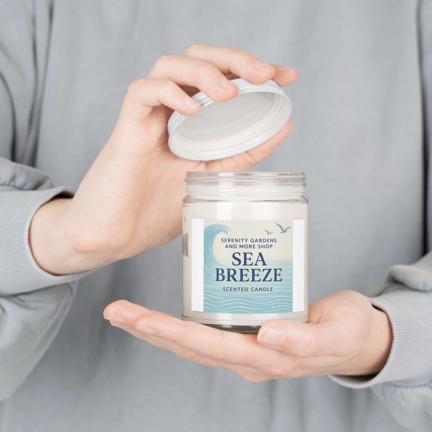 Sea Breeze Scented Candle - Relaxing Aromatherapy, Home Decor Gift, Spa Essential, Self-Care Treat, Coastal Vibe Candle