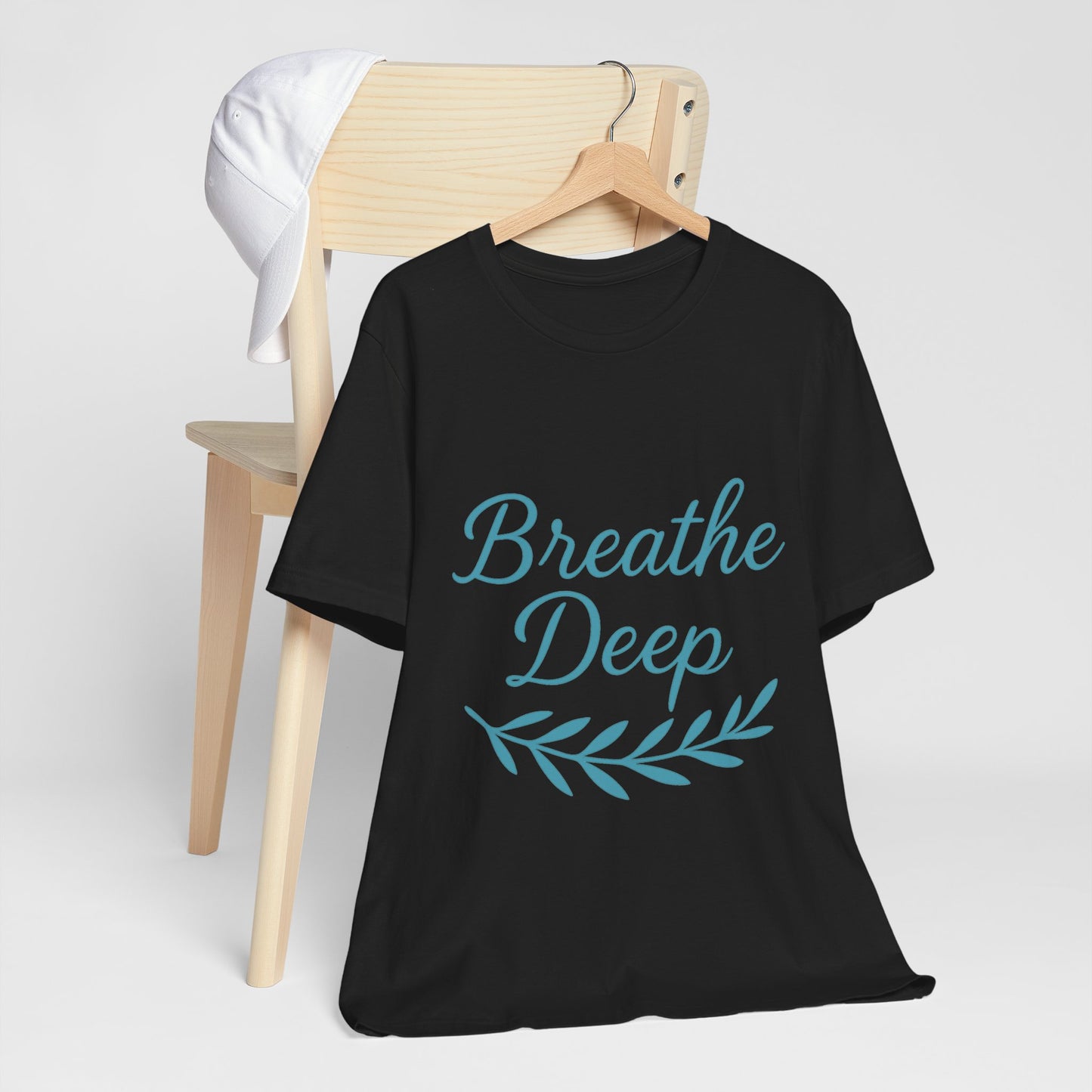 Breathe Deep Unisex Tee, Relaxation T-Shirt, Mindfulness Fashion, Gift for Yoga Lovers, Inspirational October Gift