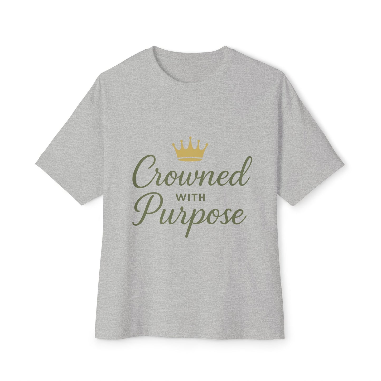 Crowned with Purpose Unisex Oversized Boxy Tee, Comfortable Everyday Wear, Inspirational Gift, Casual Layering Top, Relaxed Fit T-Shirt