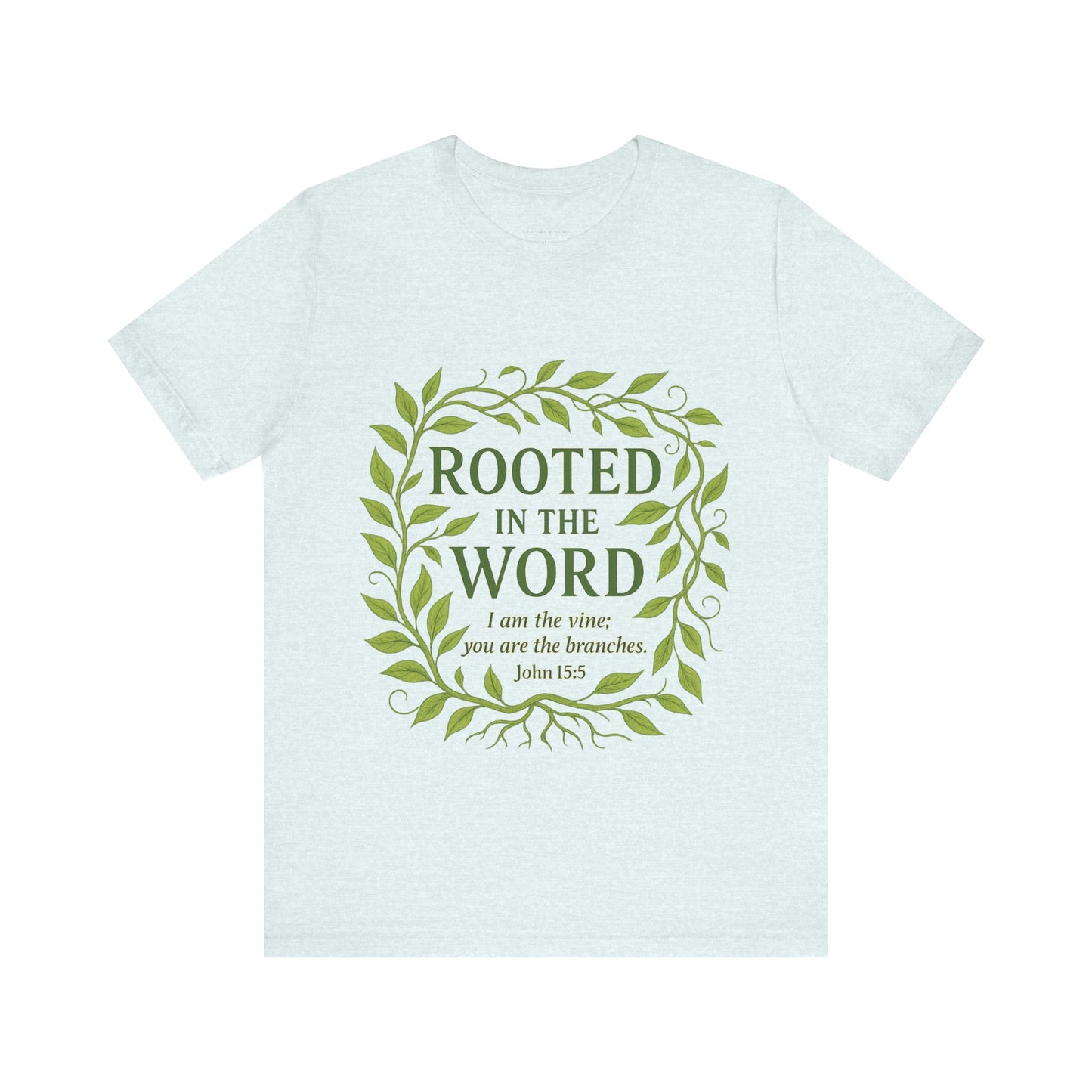Rooted in the Word Unisex Jersey Tee, Inspirational T-shirt, Christian Gift, Bible Verse Apparel, Faith-Based Clothing, Casual Everyday Wear
