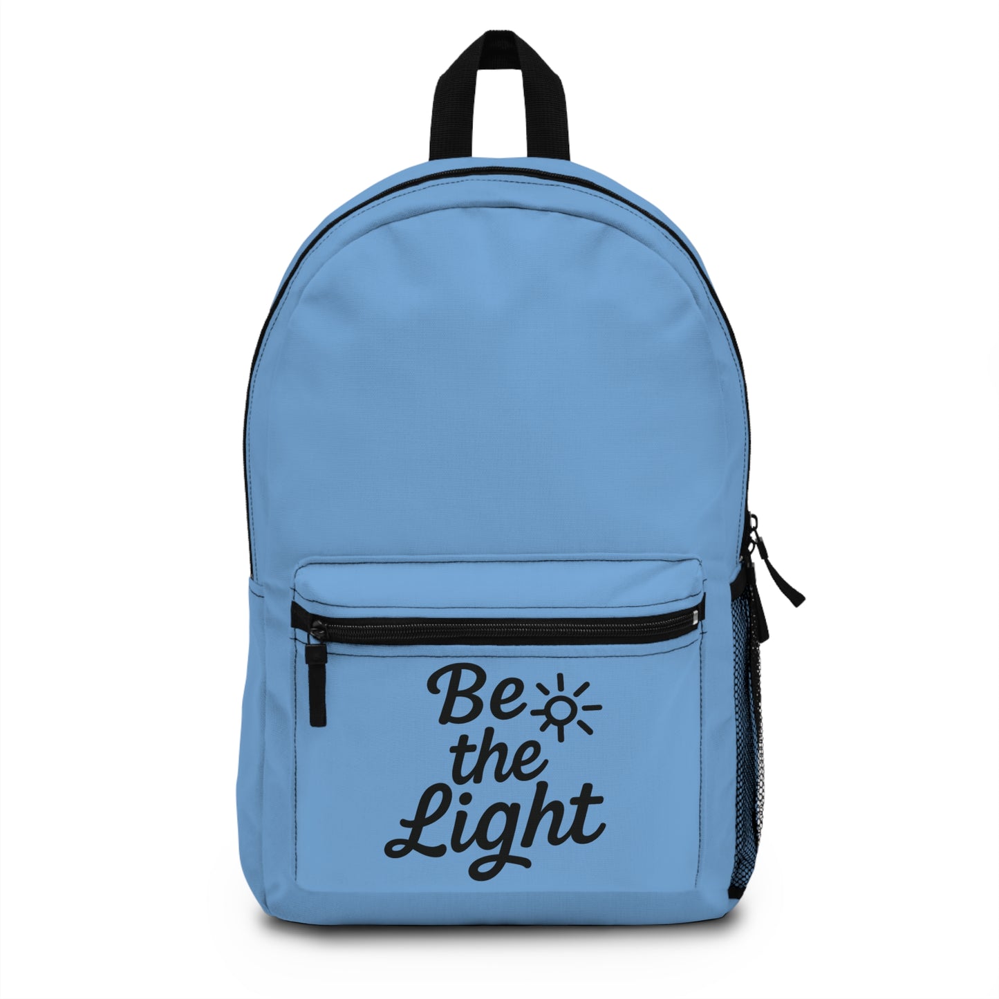 Inspirational Backpack - Be the Light, Motivational Book Bag, School Rucksack, Gift for Students, Travel Companion