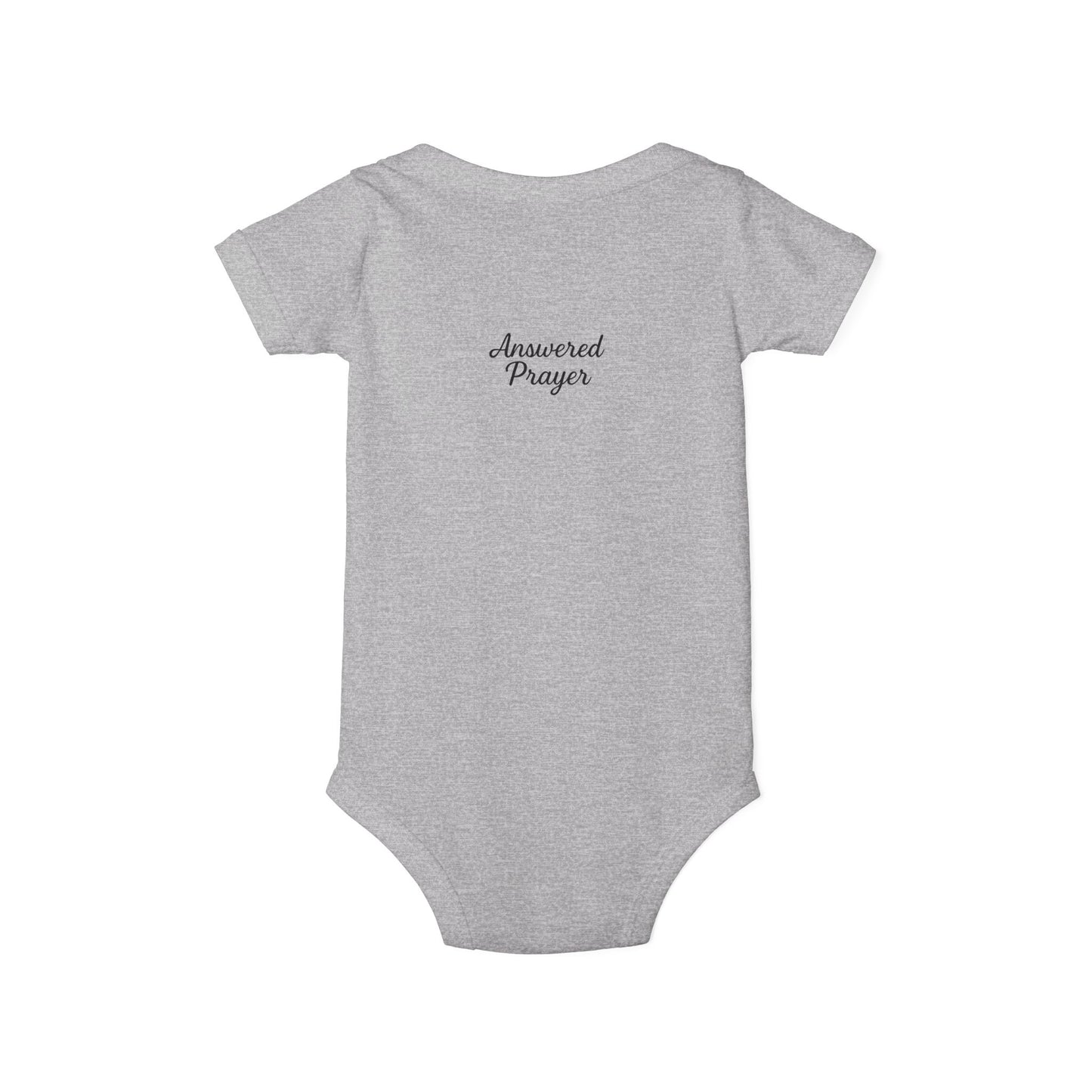 Answered Prayer Infant Jersey One Piece, Baby Bodysuit, Newborn Gift, Christian Baby Outfit, Baby Shower Gift, Toddler Clothing