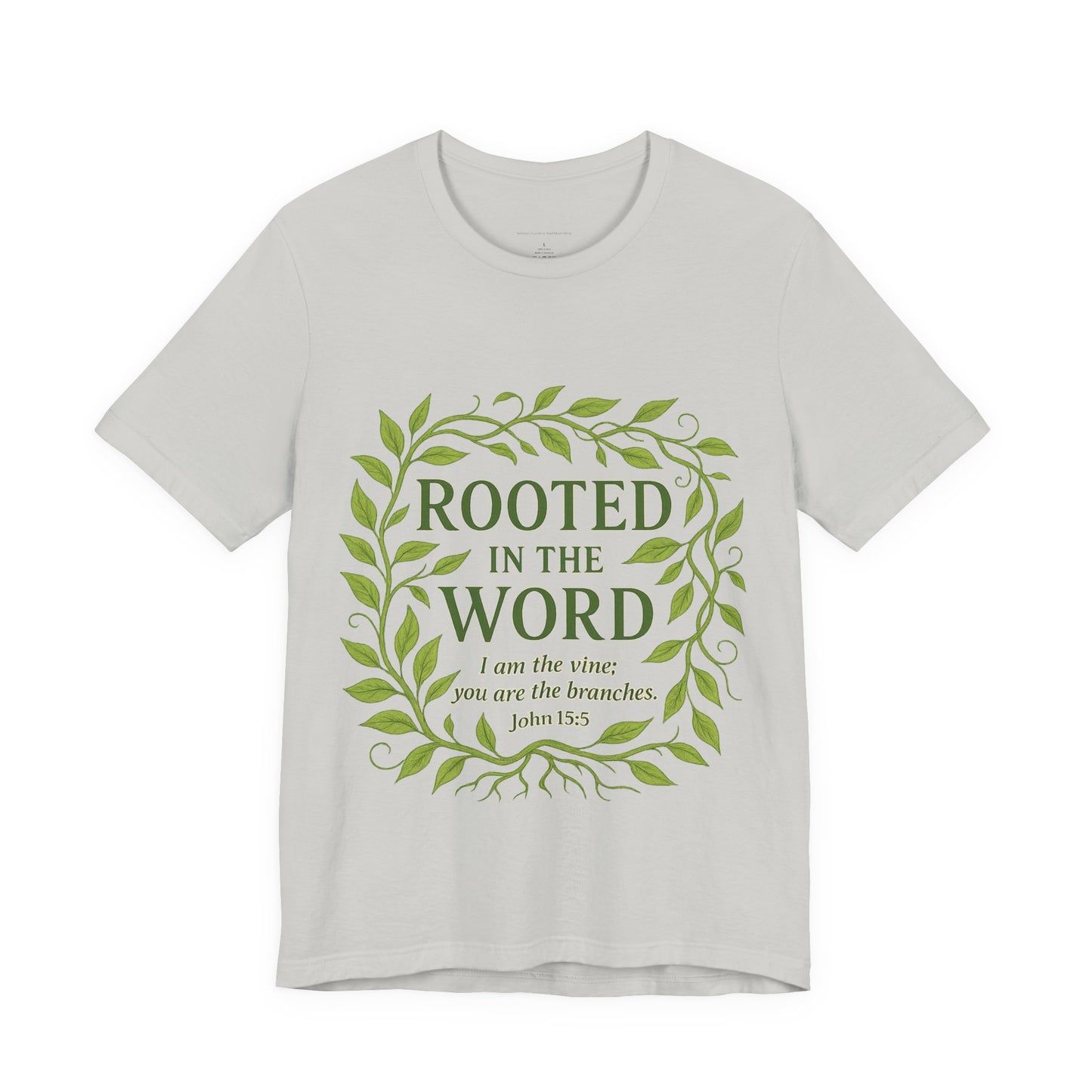 Rooted in the Word Unisex Jersey Tee, Inspirational T-shirt, Christian Gift, Bible Verse Apparel, Faith-Based Clothing, Casual Everyday Wear