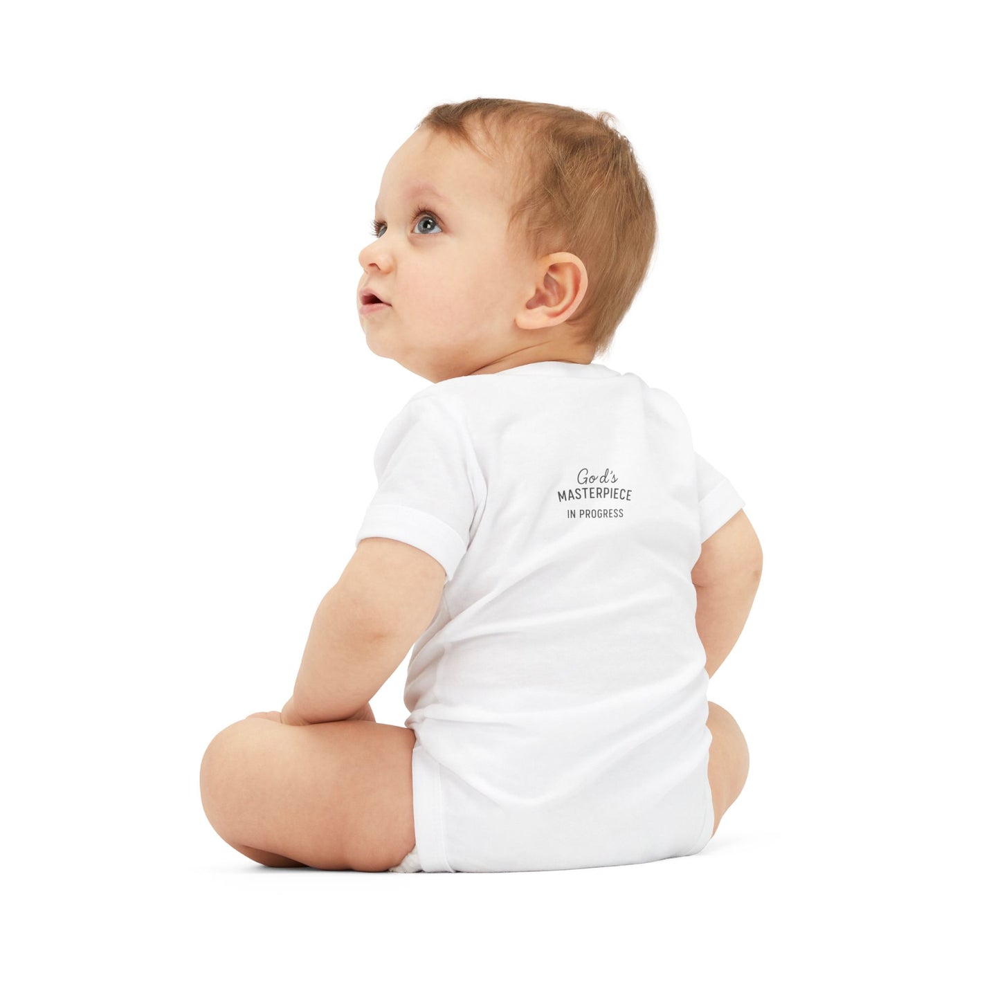 God's Masterpiece Infant Jersey One Piece, Baby Bodysuit, Cute Baby Gift, Newborn Outfit, Gift for Baby Shower, Christening Attire