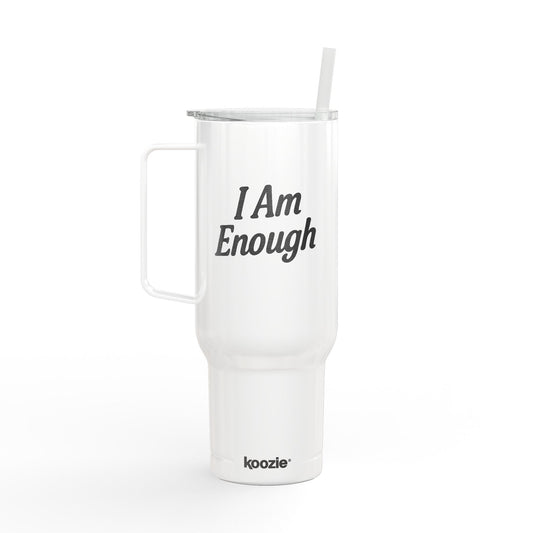 I Am Enough Insulated Tumbler | 40oz Travel Mug, Motivational Drinkware, Personalized Gift, Coffee Cup for Him/Her, Self-Care, Encouragement