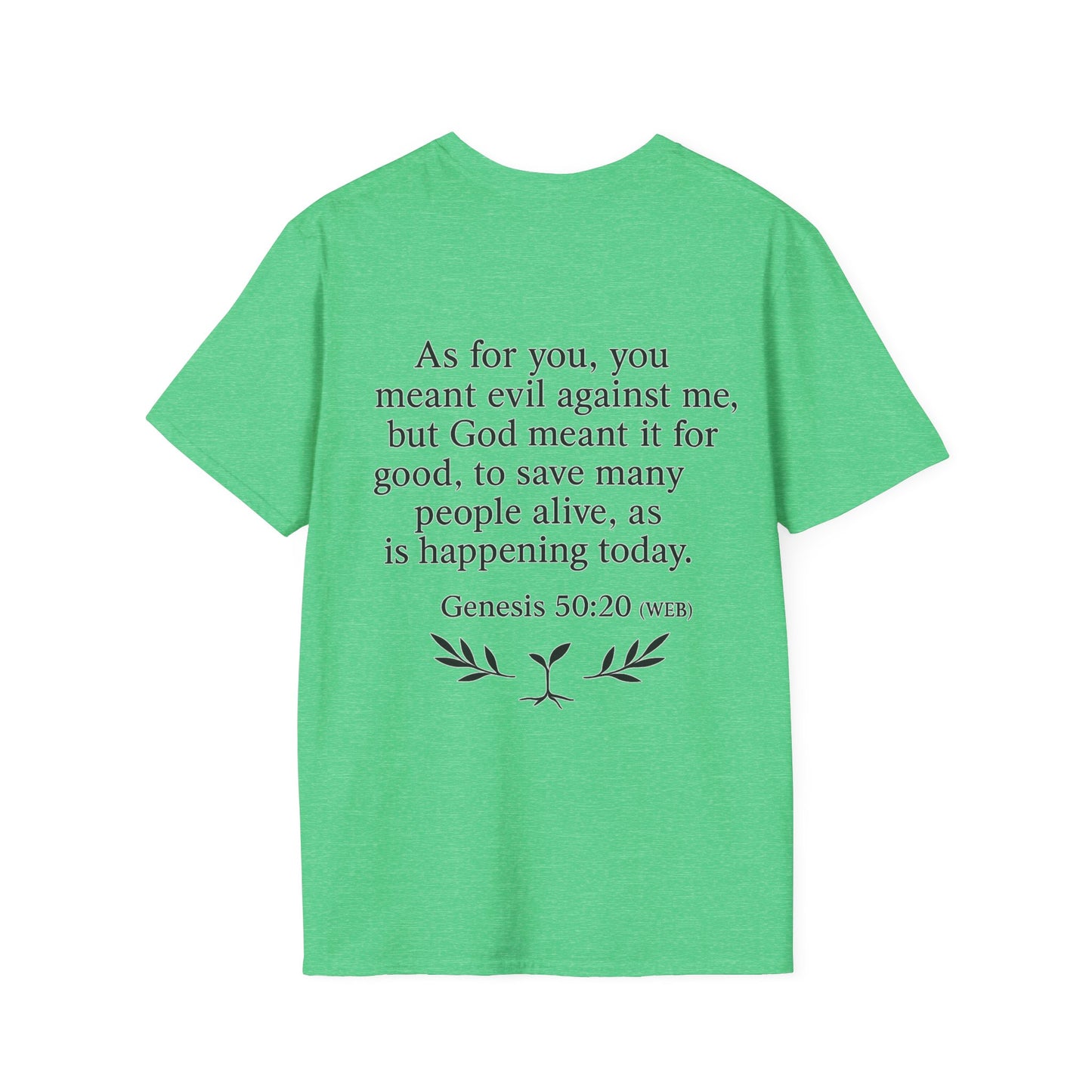Inspirational Quote T-Shirt - Growth Mindset Tee, Motivational Shirt, Unisex Gift, Faith-Based Clothing, Genesis 50:20, Positive Vibes