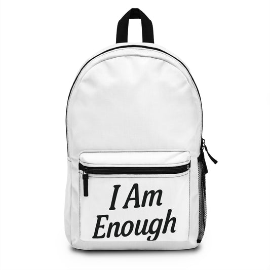 Empowering Backpack - I Am Enough - Motivational Tote for School, College, Yoga, Travel, Gifts