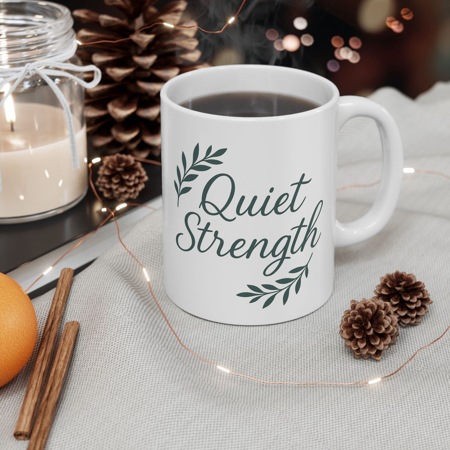 Motivational Ceramic Mug | Inspirational Coffee Cup, Perfect Gift for Friends, Strength Quote, Self-Care, Home Office Decor