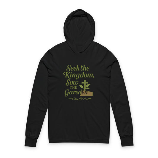 Unisex Hooded Long Sleeve Tee - "Seek the Kingdom, Sow the Garden" Inspirational Apparel, Christian Gift, Cozy Casual Wear, Gardening [...]