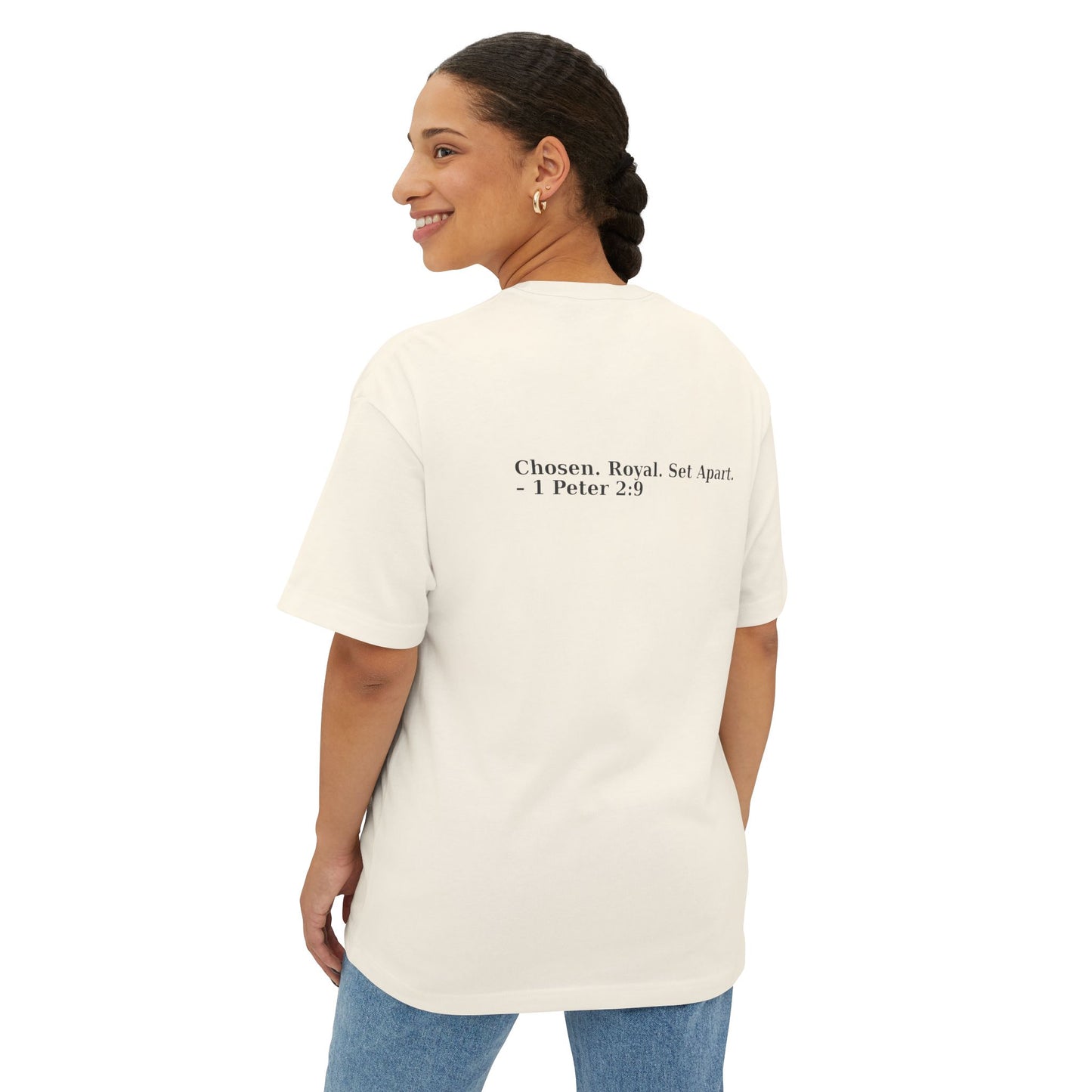 Crowned with Purpose Unisex Oversized Boxy Tee, Comfortable Everyday Wear, Inspirational Gift, Casual Layering Top, Relaxed Fit T-Shirt