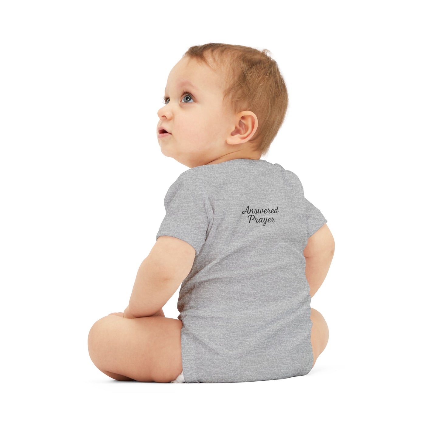 Answered Prayer Infant Jersey One Piece, Baby Bodysuit, Newborn Gift, Christian Baby Outfit, Baby Shower Gift, Toddler Clothing