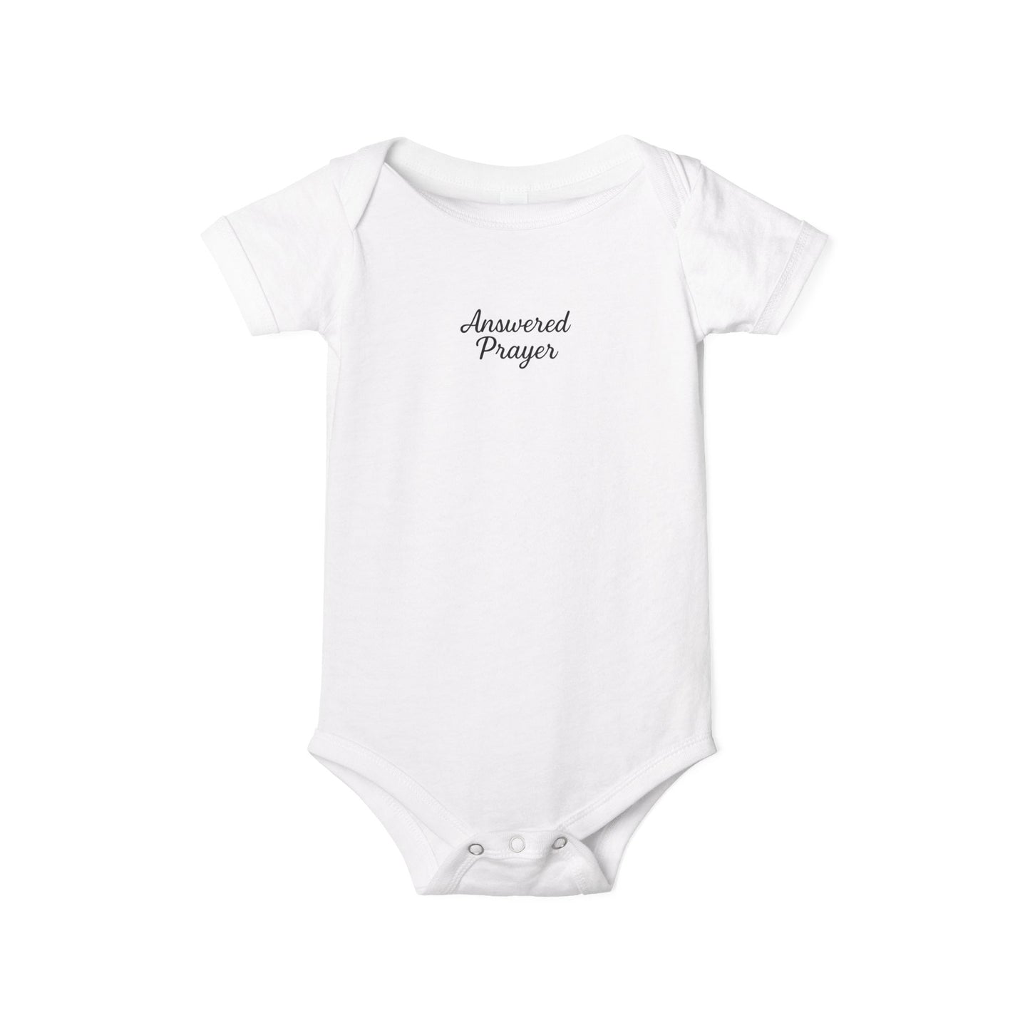Answered Prayer Infant Jersey One Piece, Baby Bodysuit, Newborn Gift, Christian Baby Outfit, Baby Shower Gift, Toddler Clothing