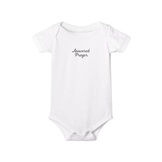 Answered Prayer Infant Jersey One Piece, Baby Bodysuit, Newborn Gift, Christian Baby Outfit, Baby Shower Gift, Toddler Clothing