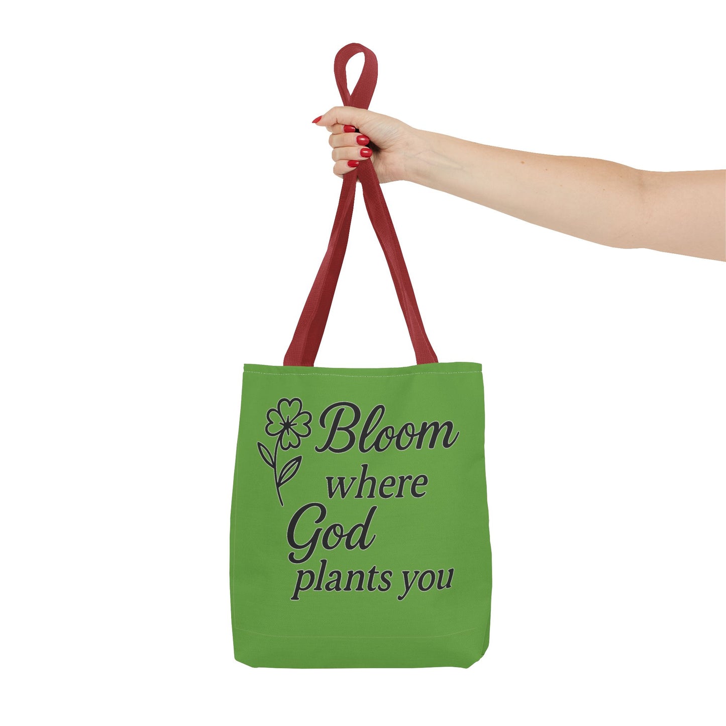 Spiritual Inspirational Tote Bag | Bloom Where God Plants You | Gift for Faith Lovers, Eco-Friendly Bag, Everyday Use, Church, Gardening